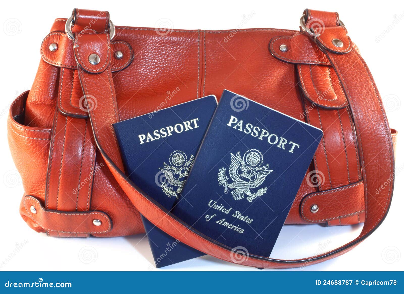 Passports with Orange Purse Stock Image Image of international, legal