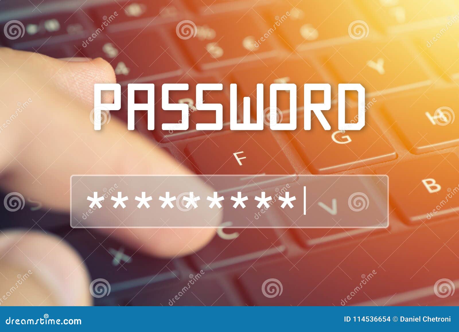 password input on blurred background screen. password protection against hackers