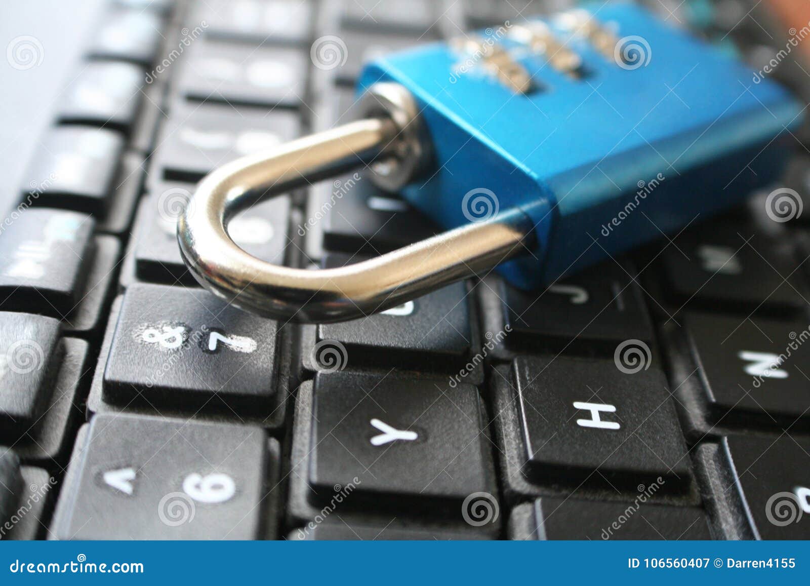 Password Security with Lock on Computer Keyboard High Quality Stock