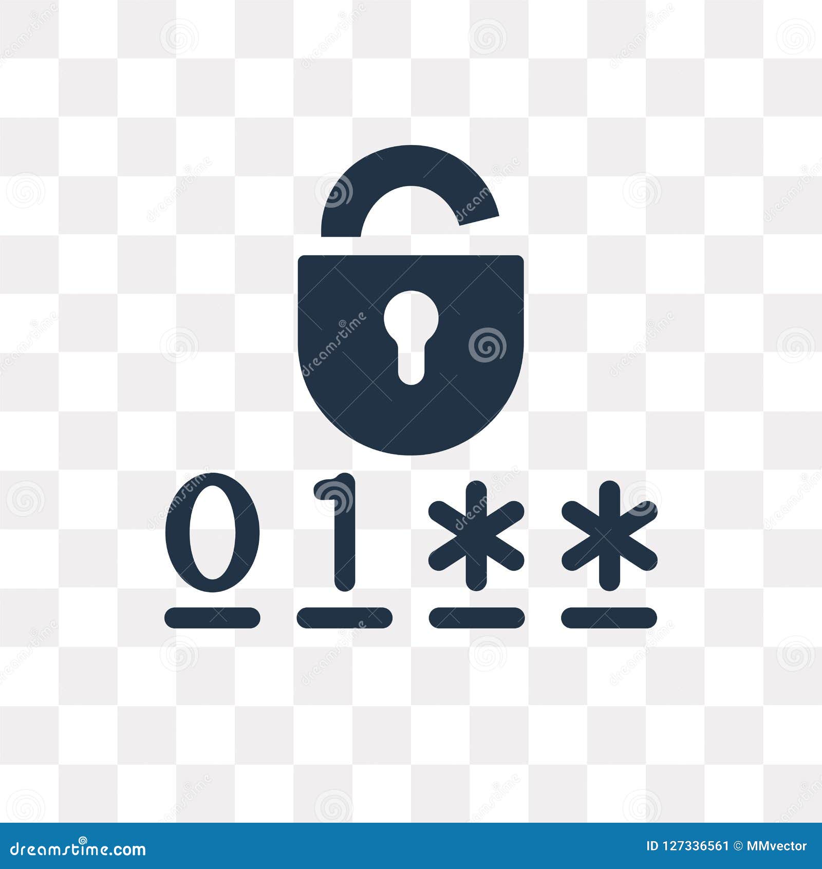 Password Vector Icon Isolated on Transparent Background, Password
