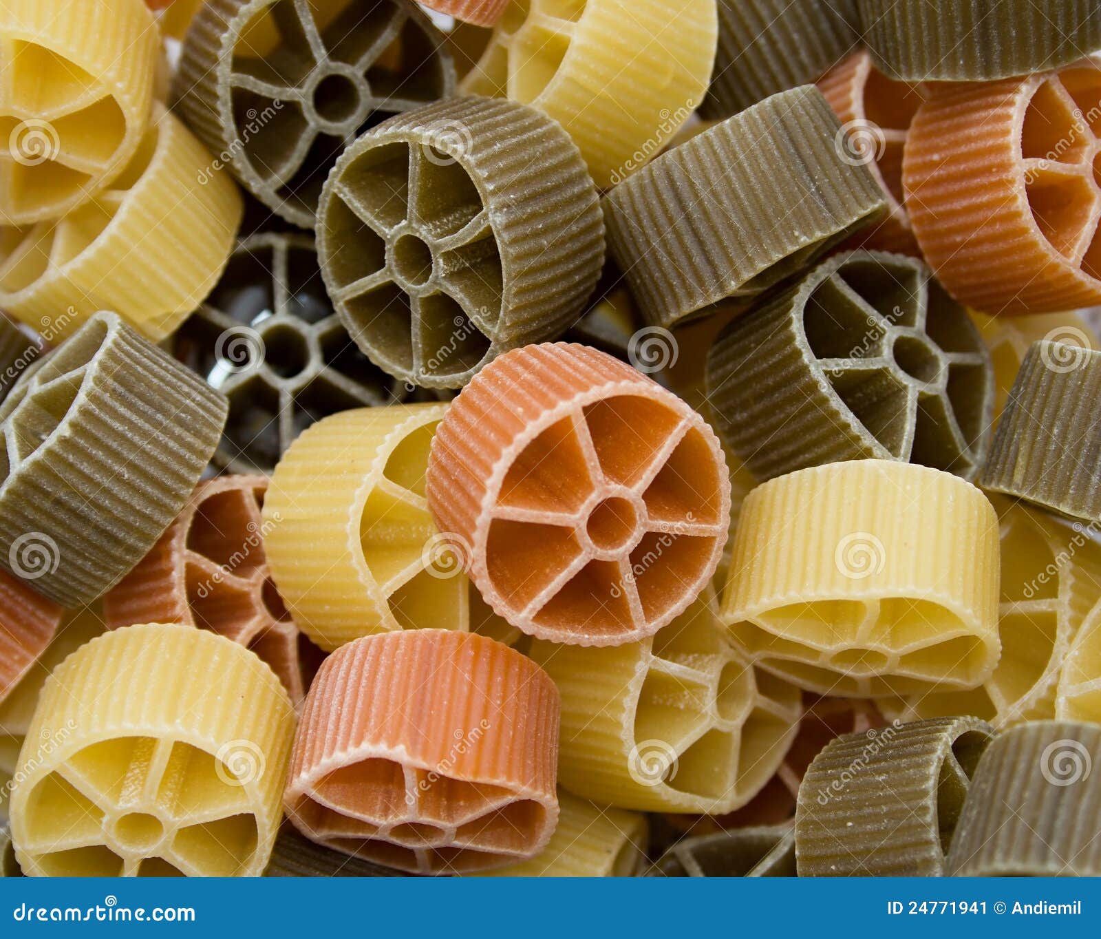 Colorful wheel pasta stock image. Image of green, italian 24771941