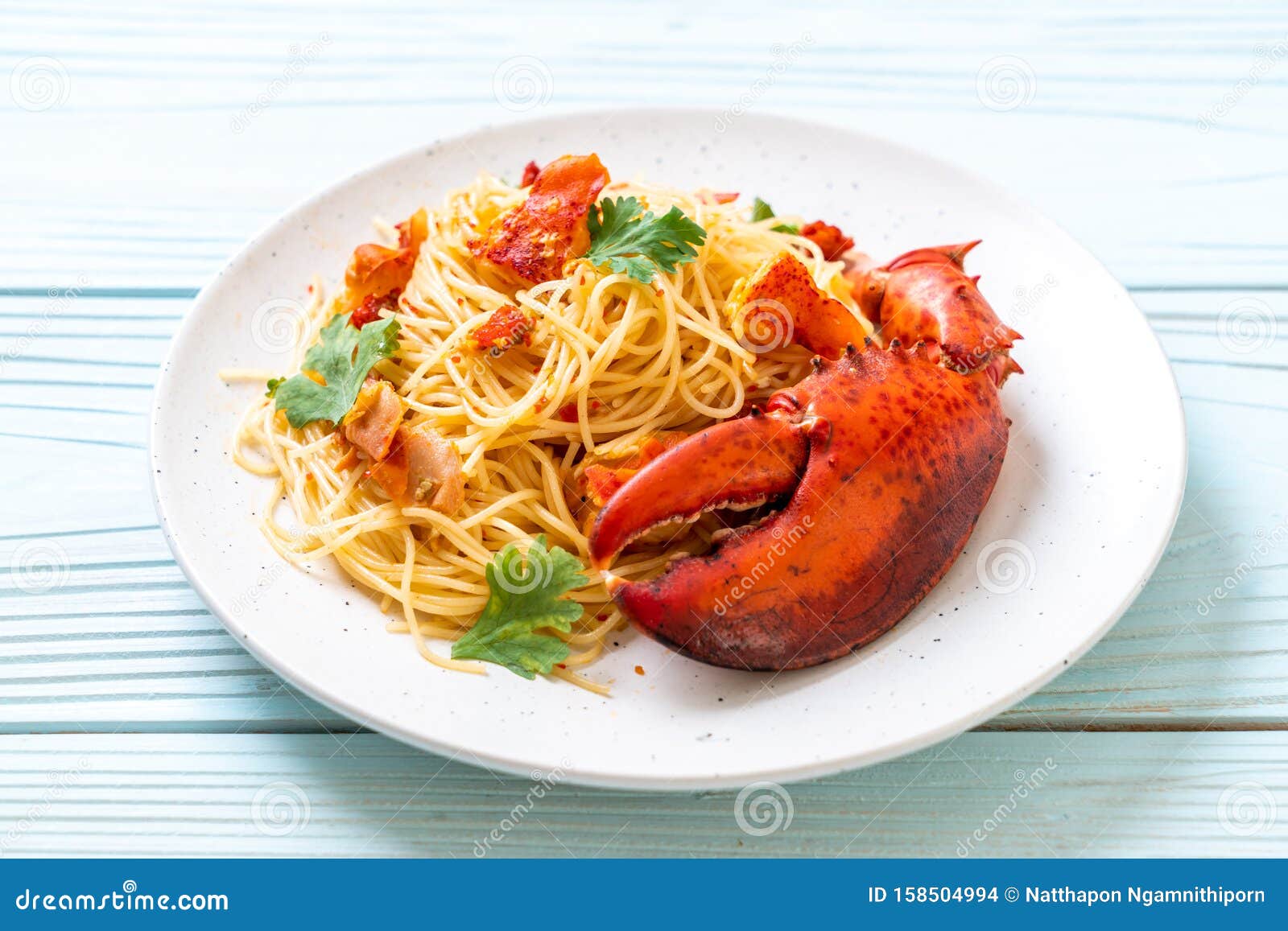 Pasta All'astice O Espaguetis De Langosta Foto de archivo Imagen de