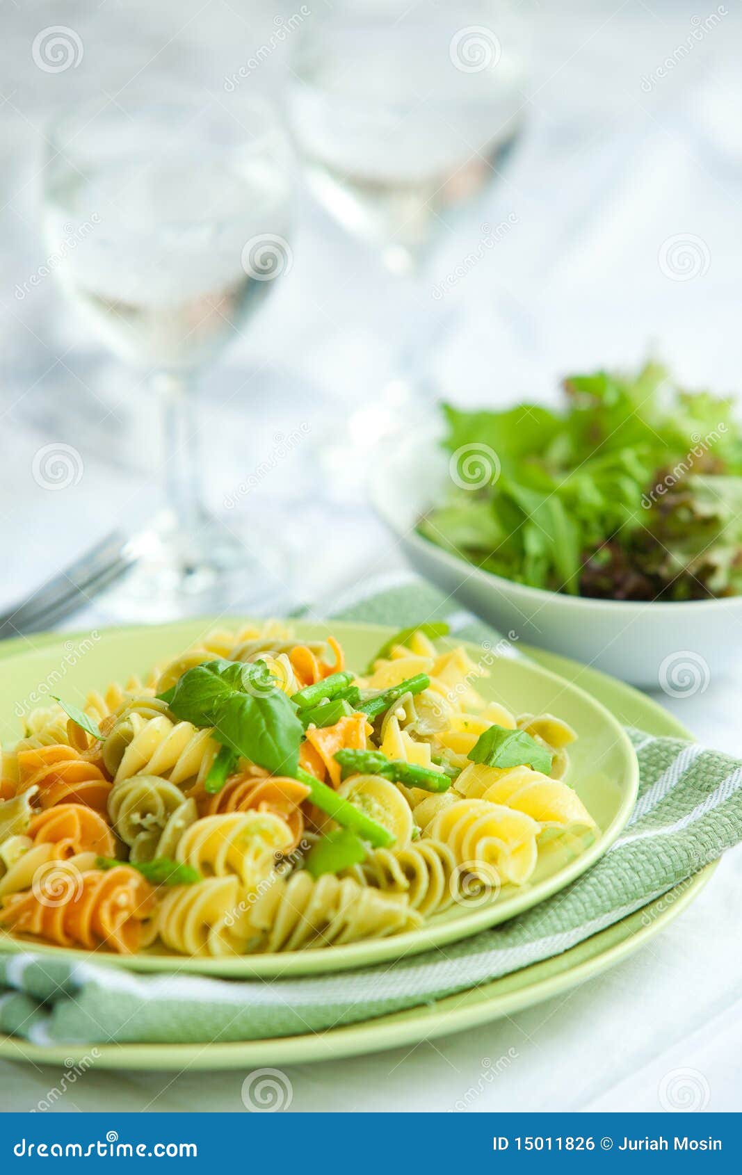 Pasta with Asparagus and Rocket Pesto Stock Photo Image of food