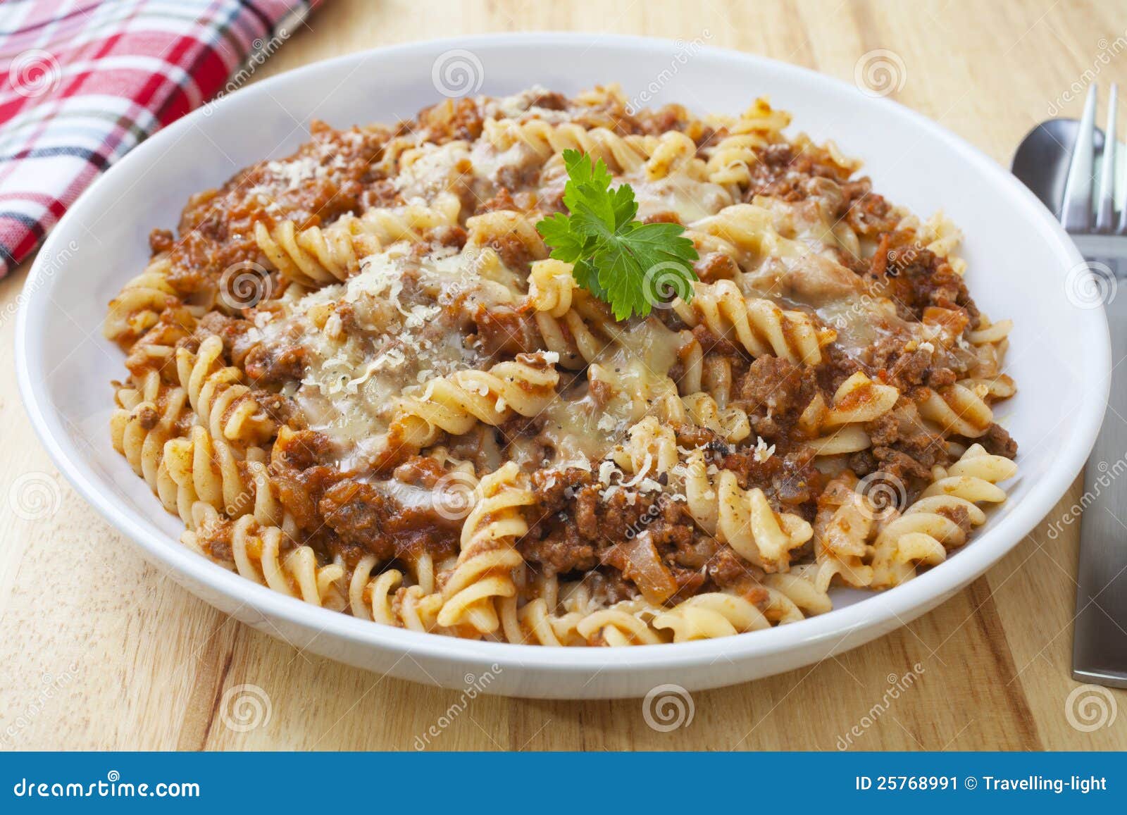 Pasta Bake with Bolognese Sauce Stock Image Image of fusili, italian