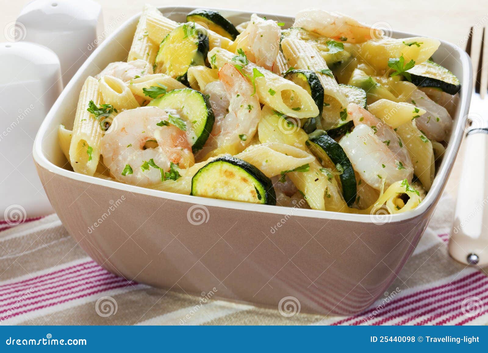 Pasta Bake with Prawns and Zucchini Stock Photo Image of shrimp
