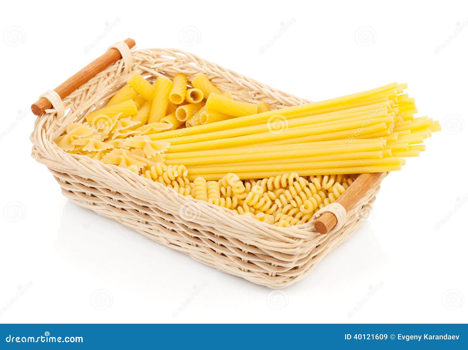 Pasta in basket stock image. Image of bunch, food, ribbon 40121609