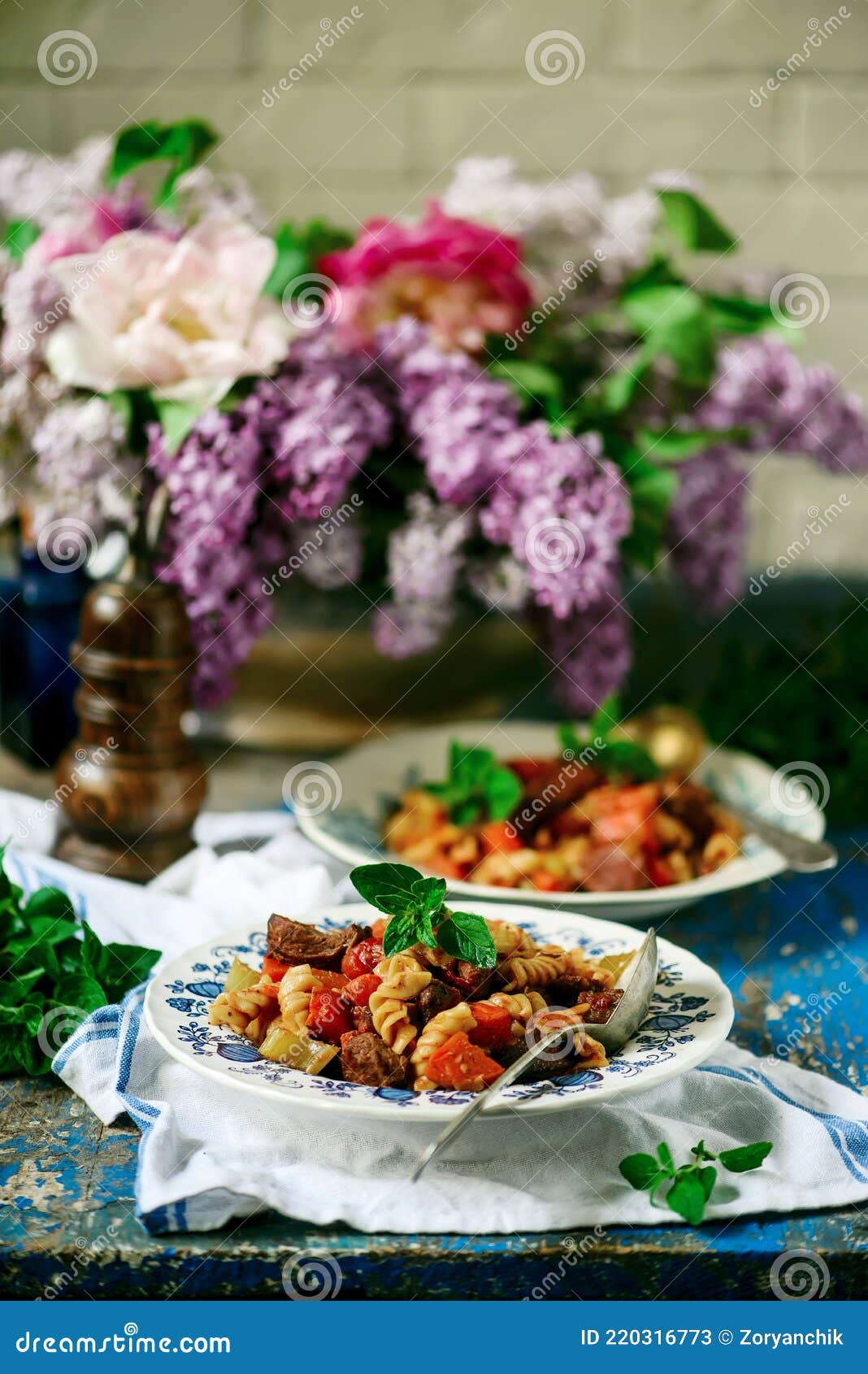 pasta with beef rague.style rustic