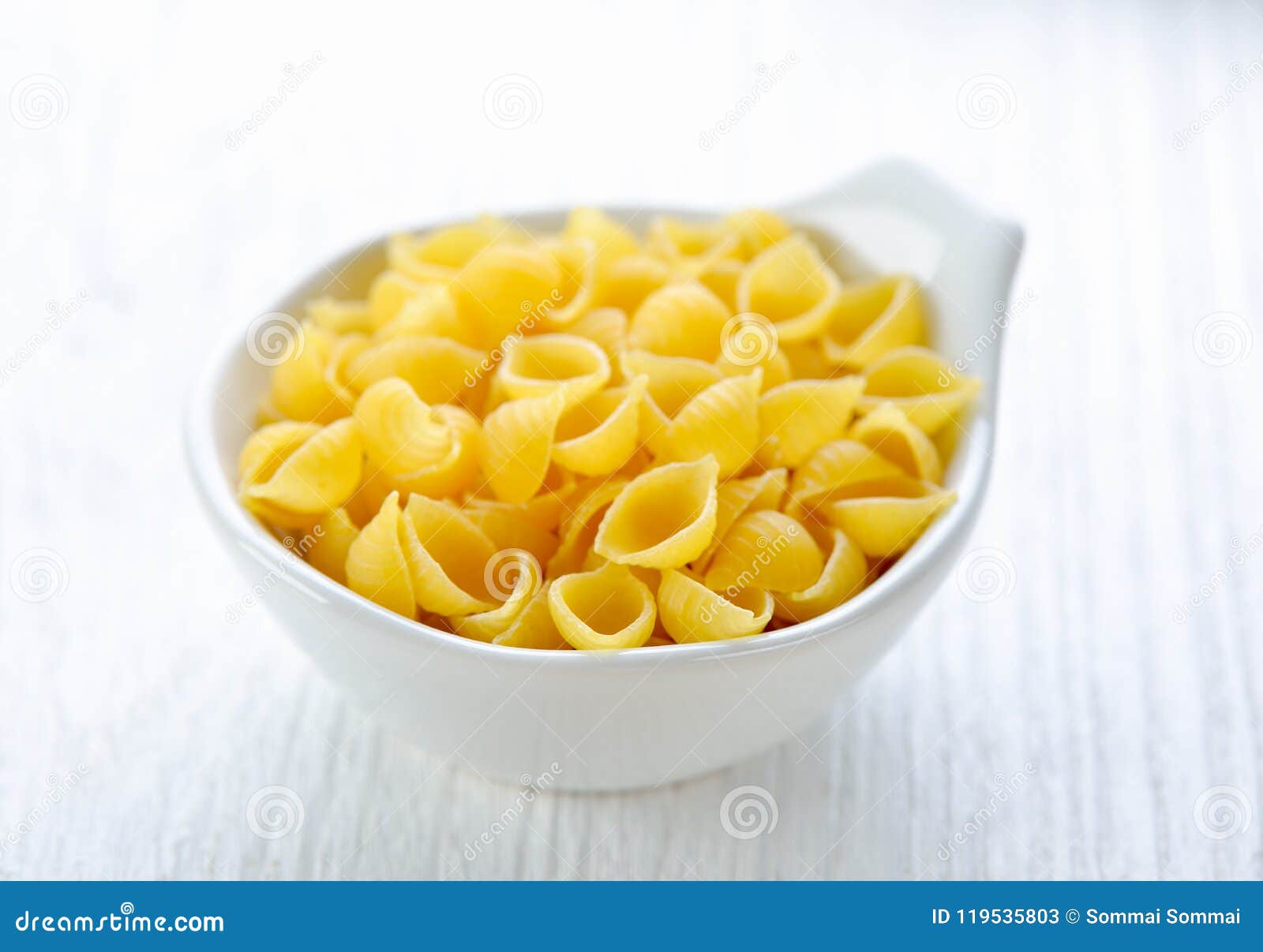 Pasta in a Bowl on White Table Stock Image Image of cooking, penne