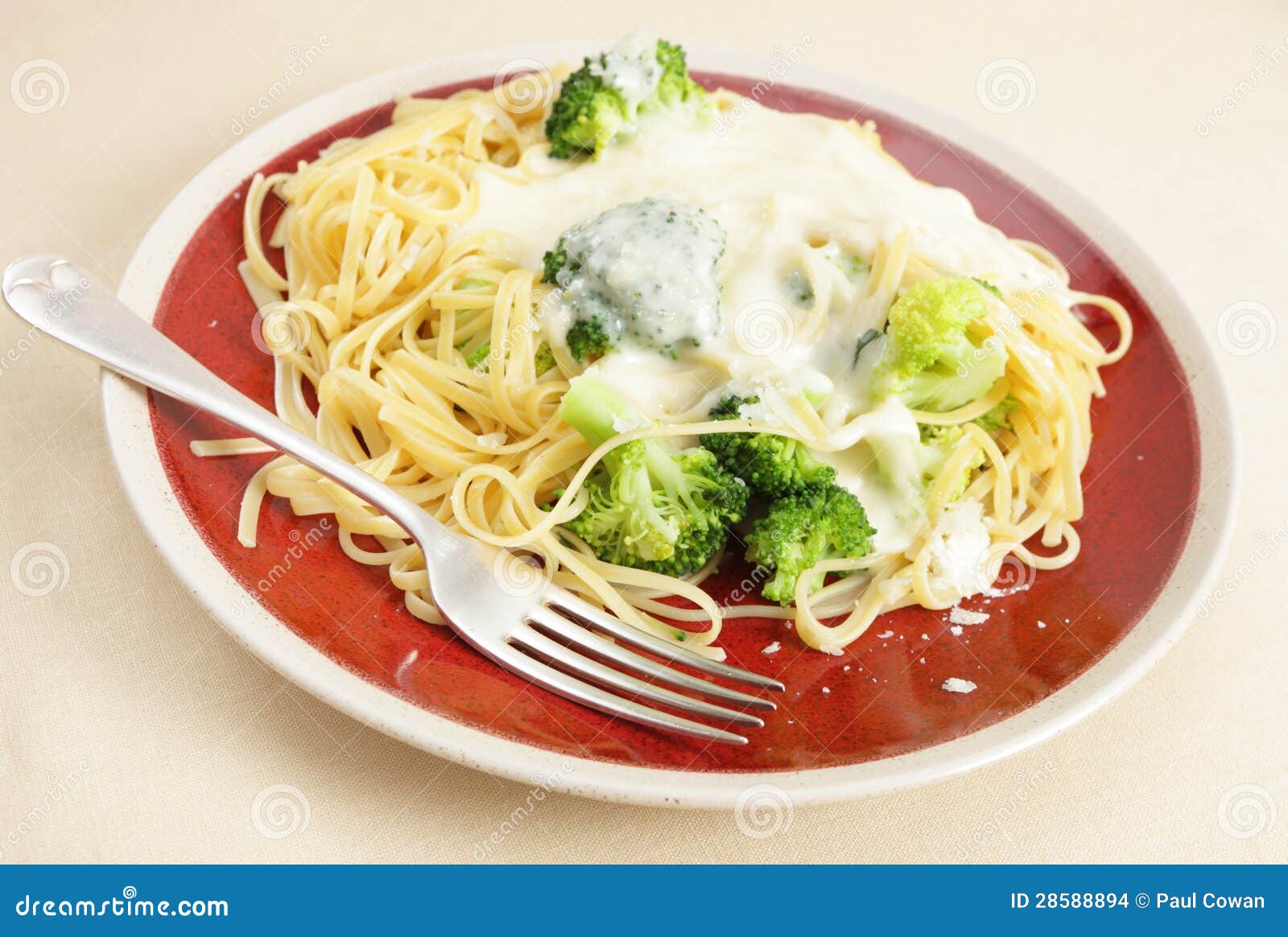 Pasta, Broccoli and Cheese Sauce Meal Stock Photo Image of sauce