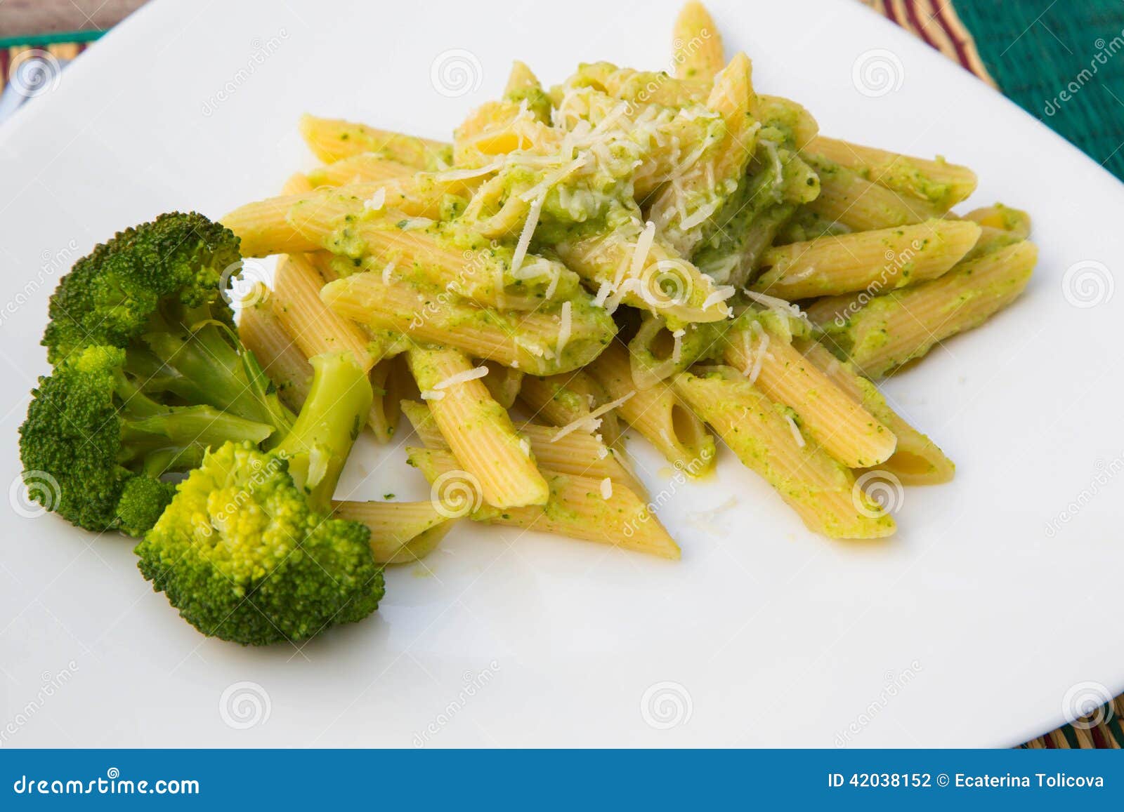 Pasta with Broccoli, Olive Oil and Parmesan Stock Photo Image of dish