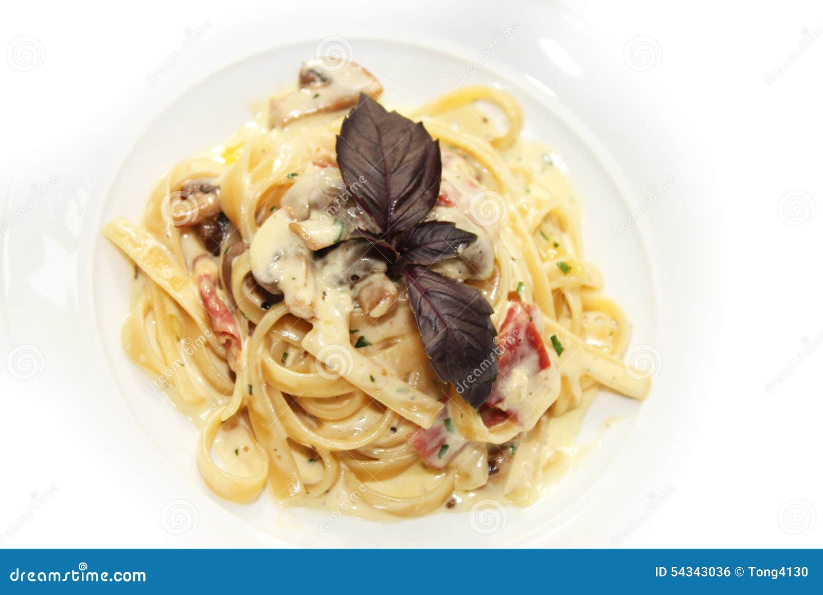 Pasta Carbonara with Mushroom Stock Photo Image of celery, dinner