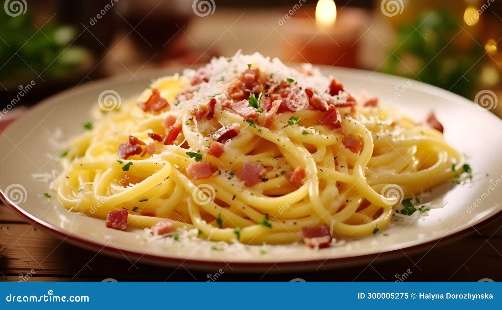 Pasta with Carbonara sauce stock illustration. Illustration of white