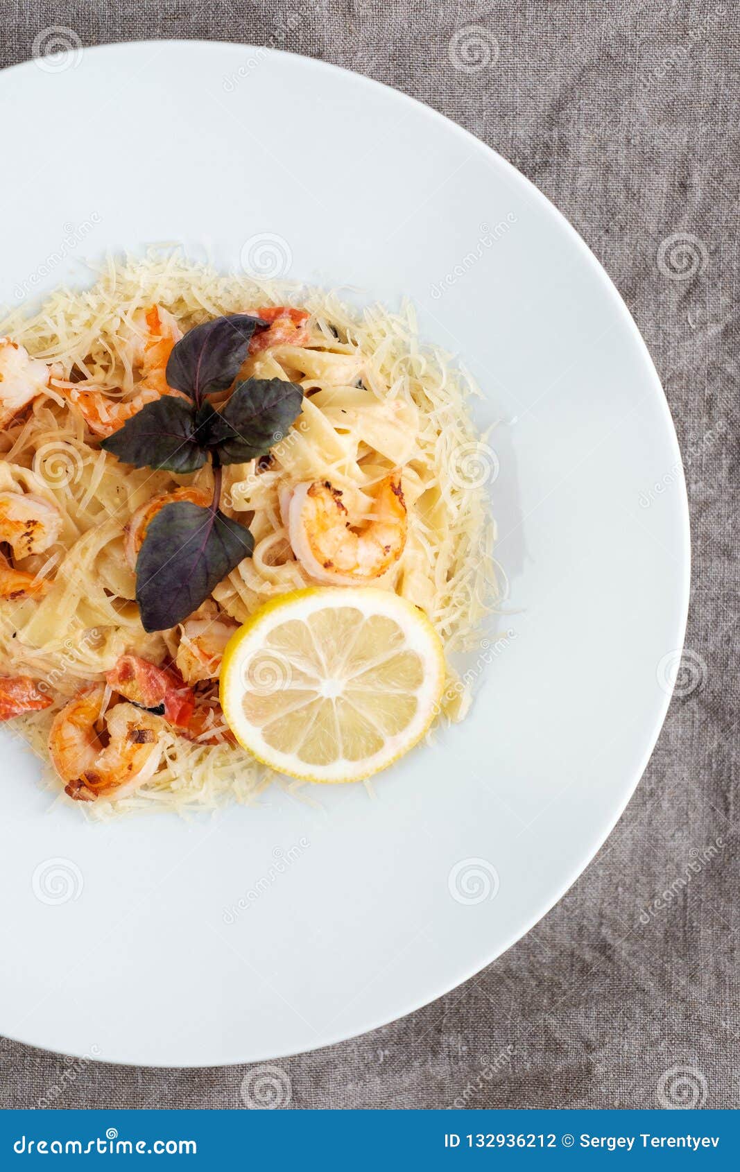 Pasta Carbonara with Shrimp Stock Photo Image of meal, carbonara