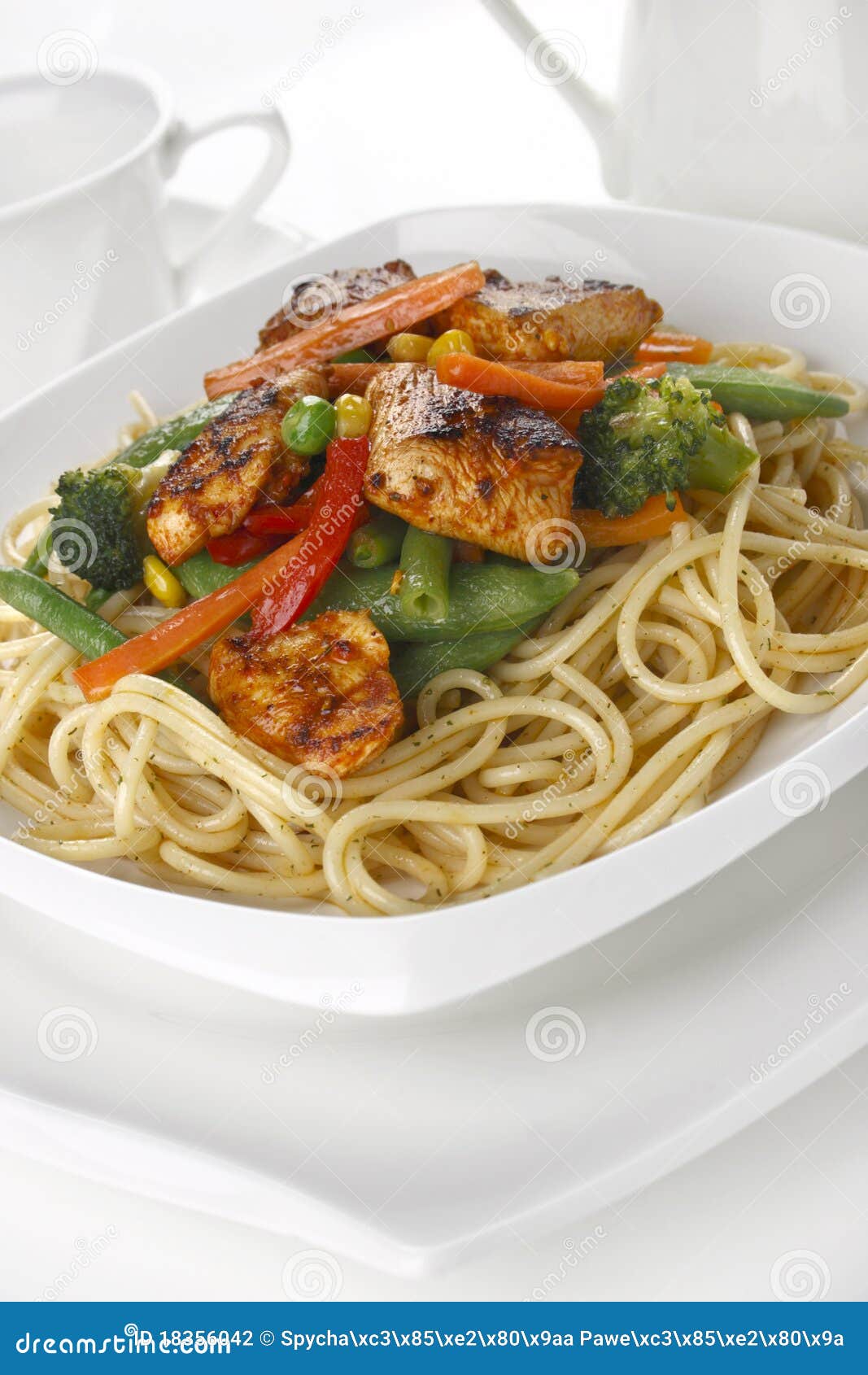 Pasta with chicken stock photo. Image of nutrition, carrots 18356042