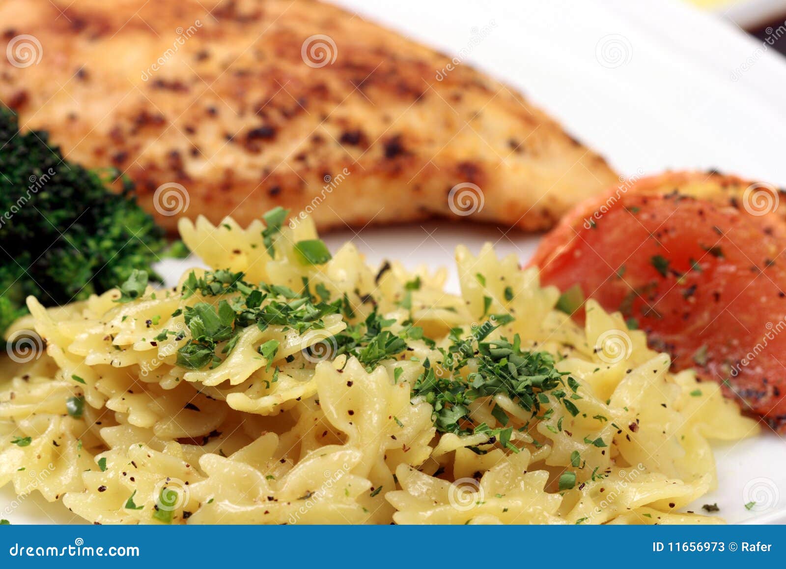 Pasta and Chicken Breast Meal Stock Image - Image of broil, fresh: 11656973