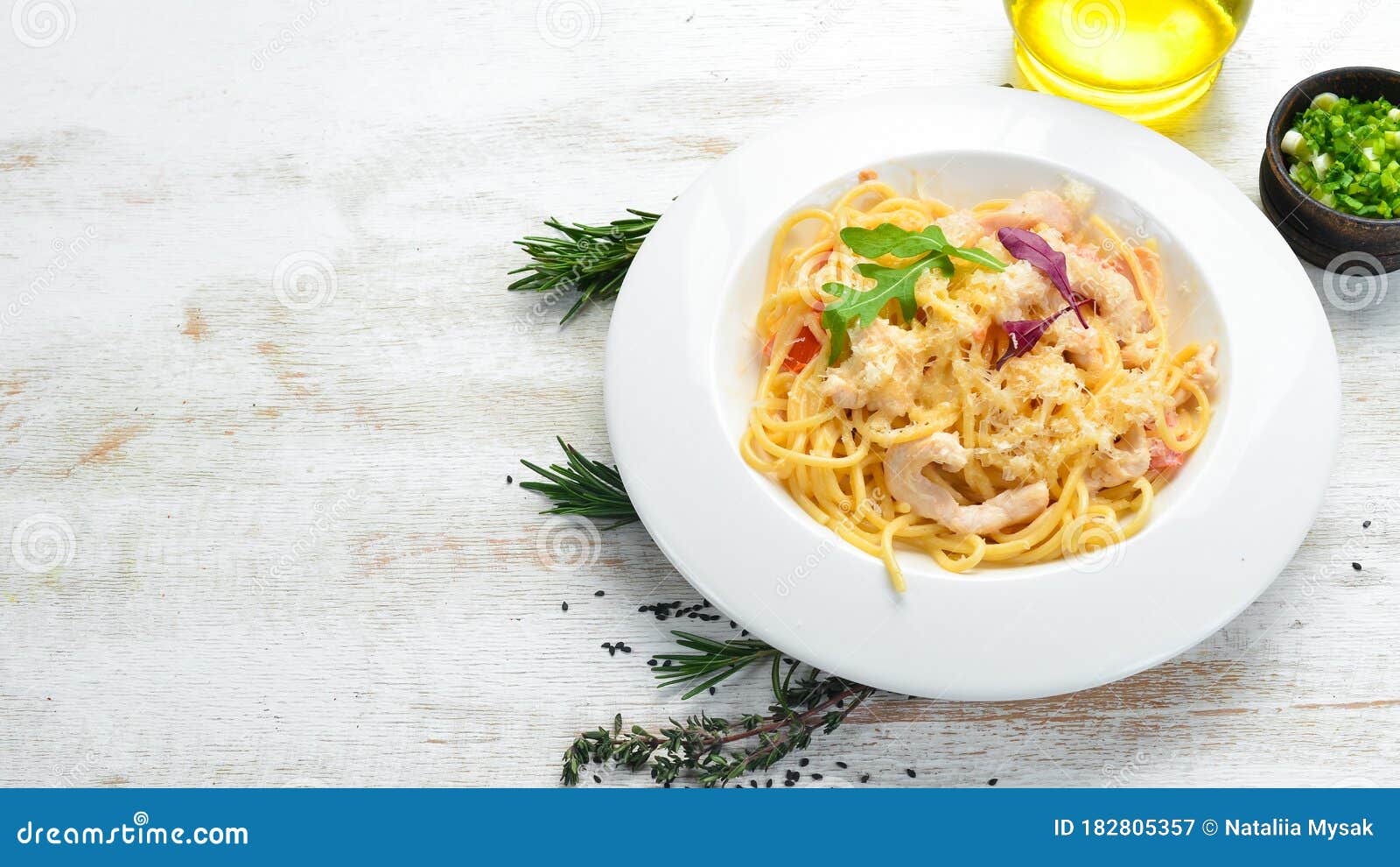 Pasta with Chicken Meat and Cheese. Italian Cuisine Stock Image - Image ...
