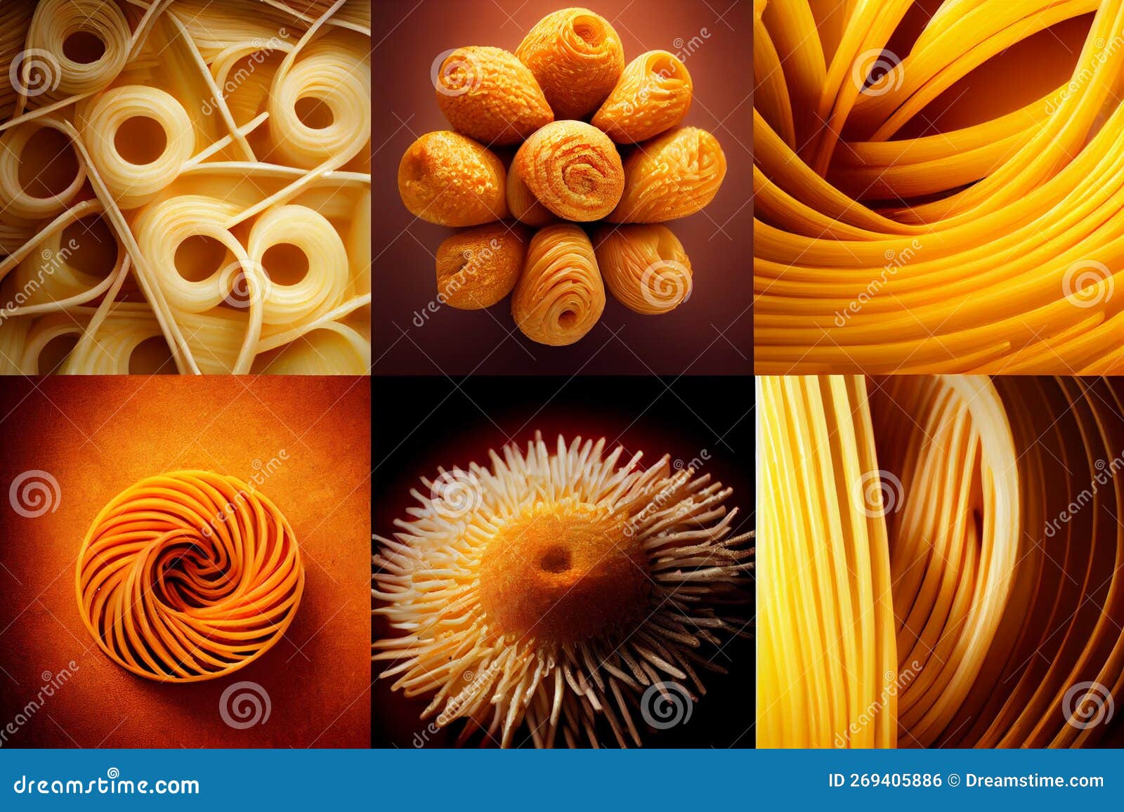 Pasta Collection, Big Collage. Stock Photo Image of wheat, spaghetti