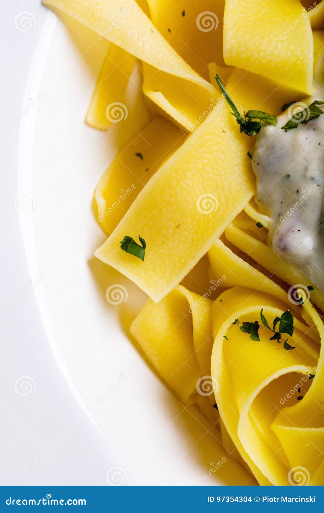 Pasta with Cream Sauce with Chanterelle Stock Photo Image of italy