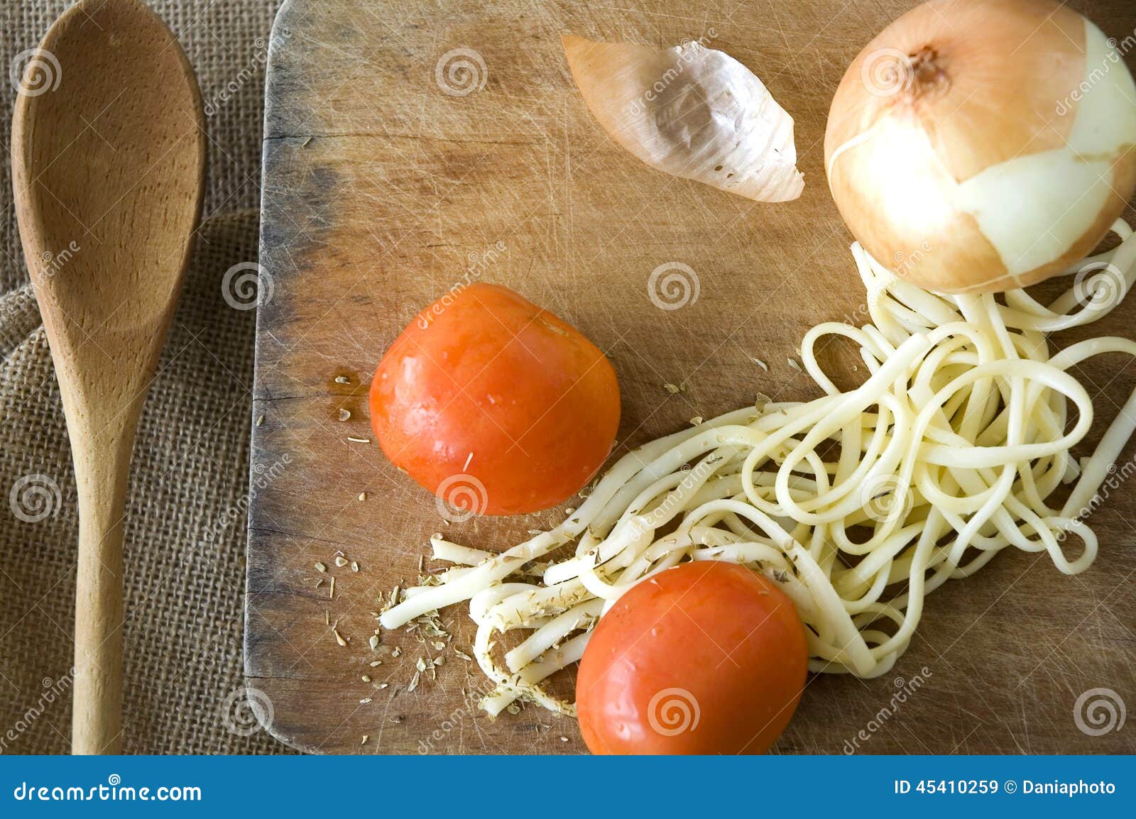 Pasta on cutting board stock image. Image of prepare 45410259