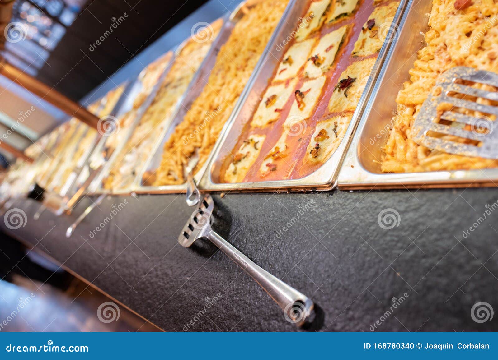 Pasta Dishes on Buffet in an Italian Restaurant Stock Photo Image of