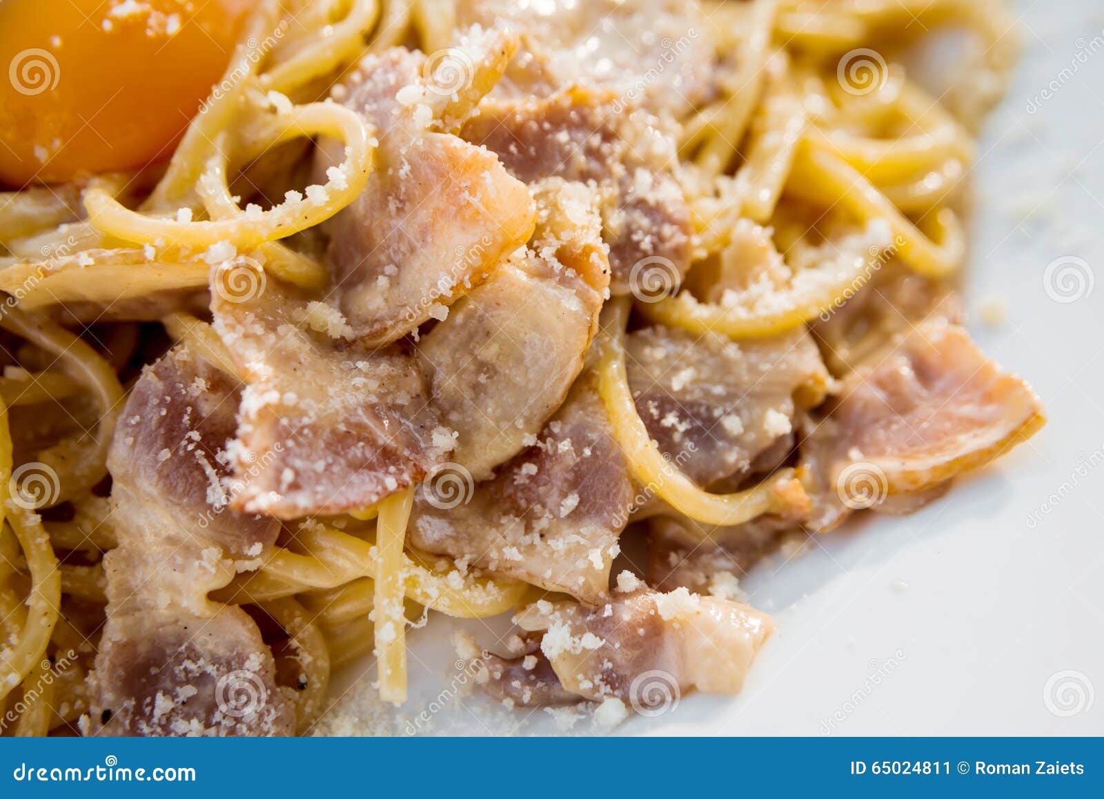 Pasta with egg yolk stock image. Image of backgrounds 65024811