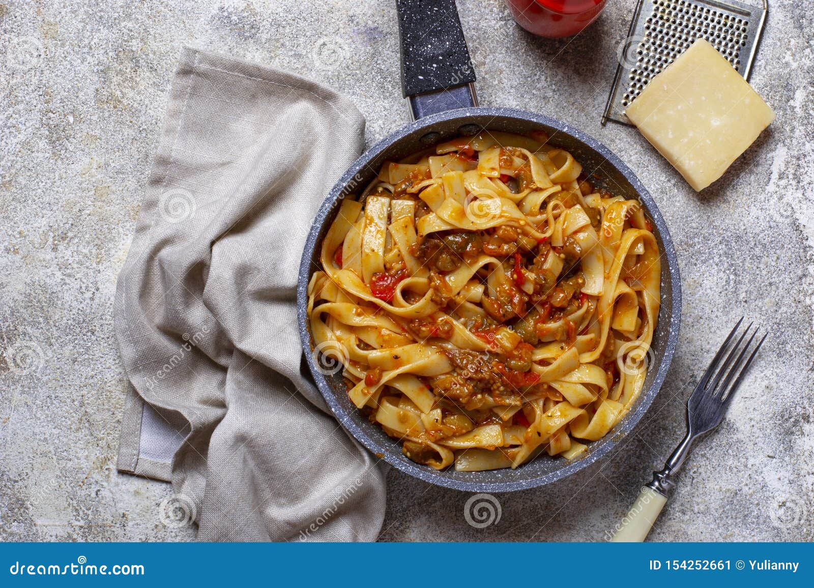Pasta with Eggplant and Tomatoes Stock Image Image of pasta, eggplant