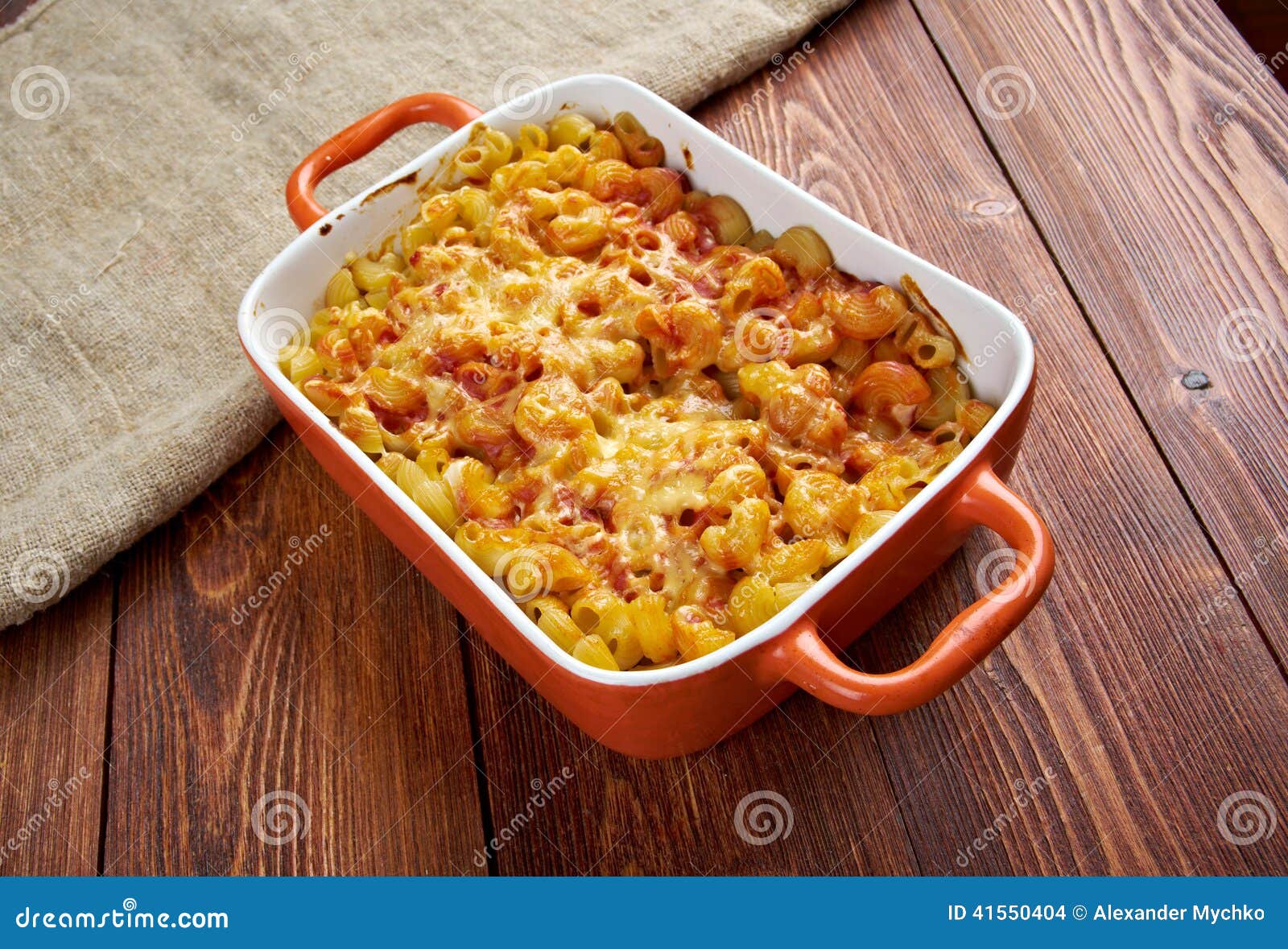 Pasta Elbow Macaroni Bake with Pancetta Stock Photo Image of meat