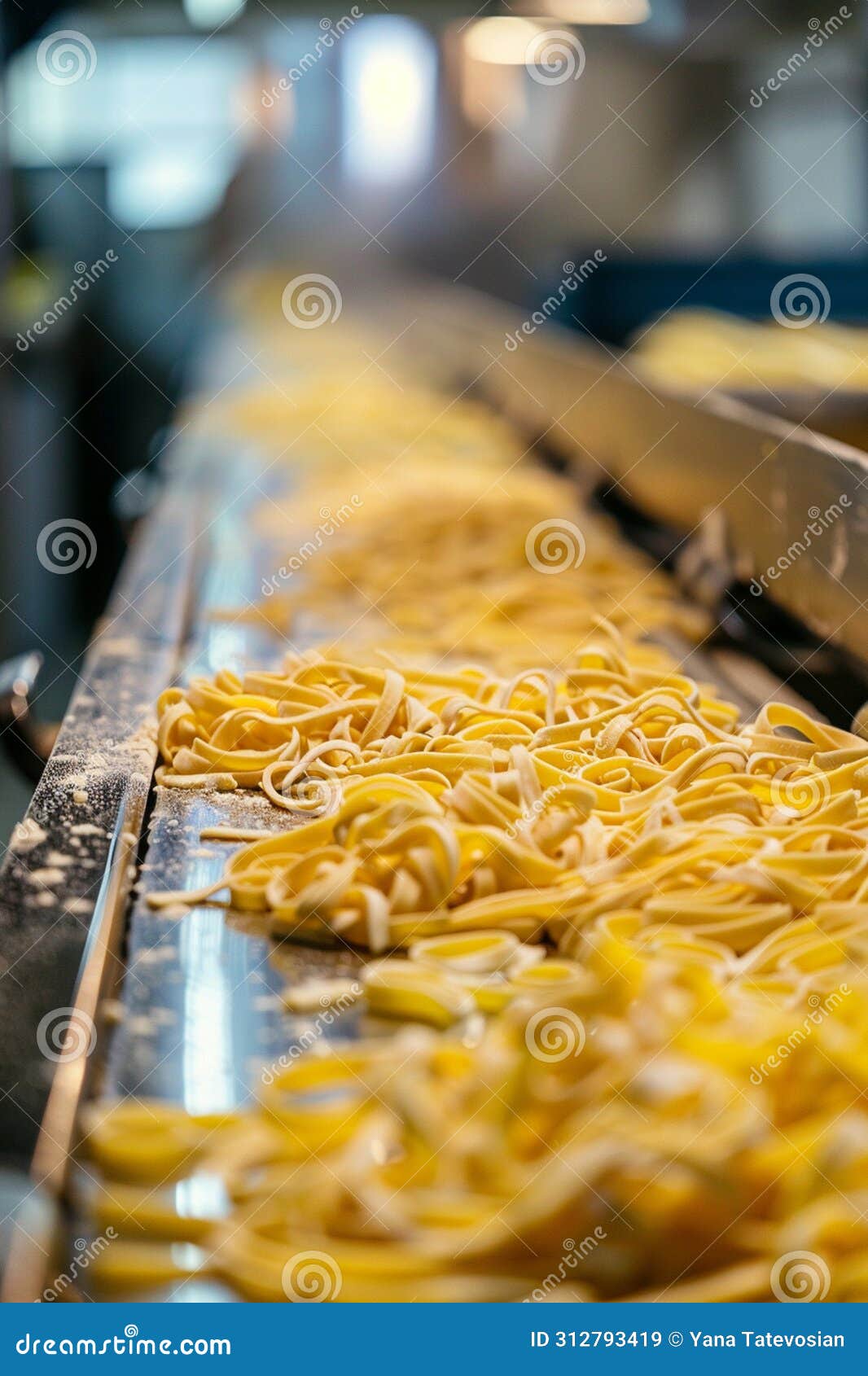 pasta in the factory industry. selective focus.