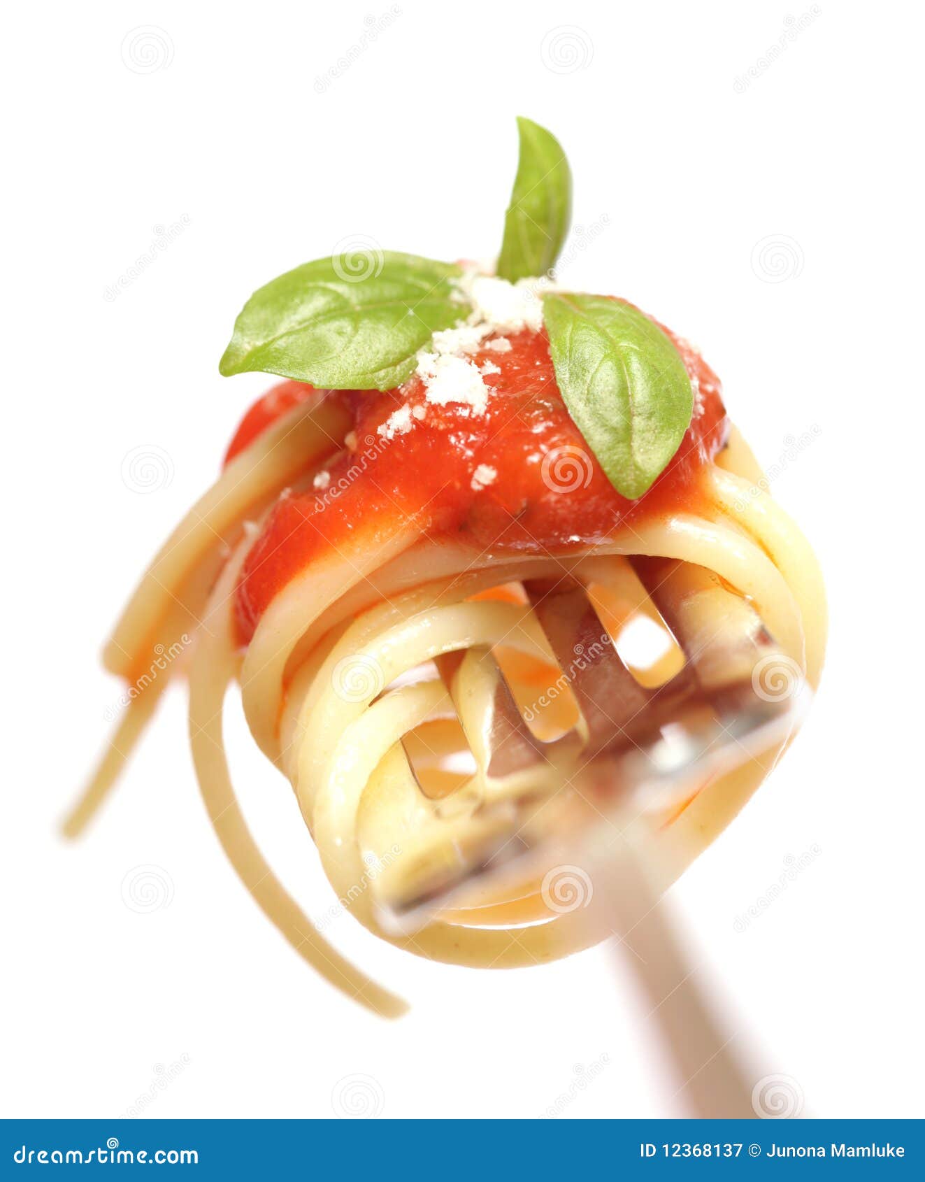 Pasta on a fork stock image. Image of food, nutrition 12368137