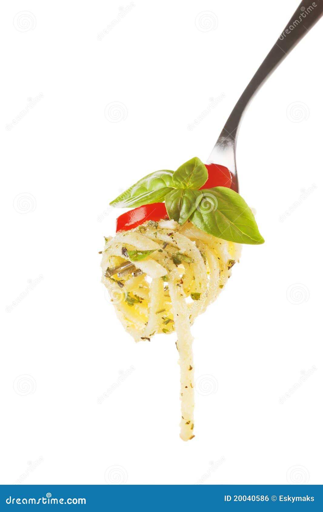 Pasta on fork isolated. stock photo. Image of gourmet 20040586