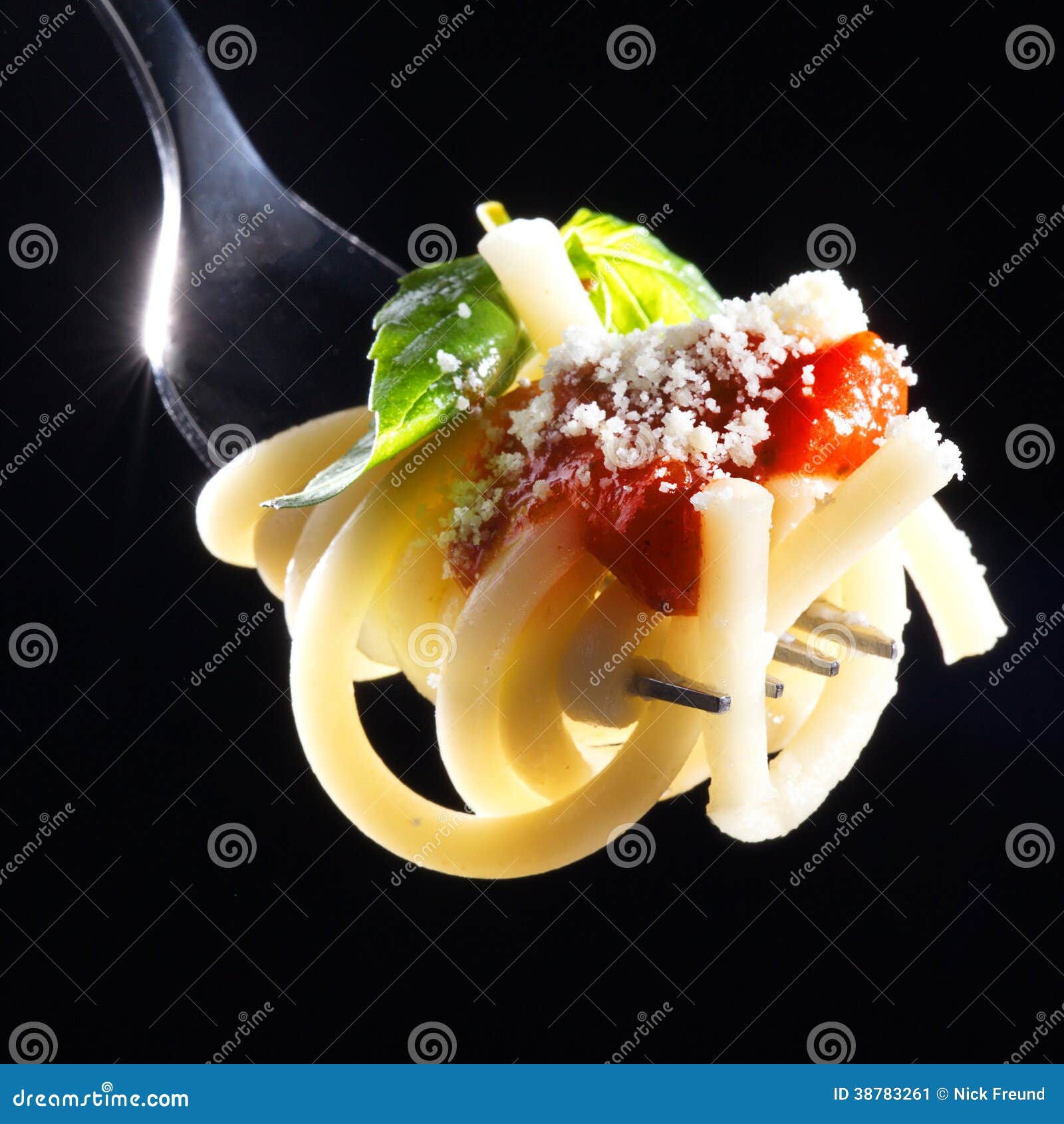 Pasta on fork stock image. Image of spaghetti, product 38783261