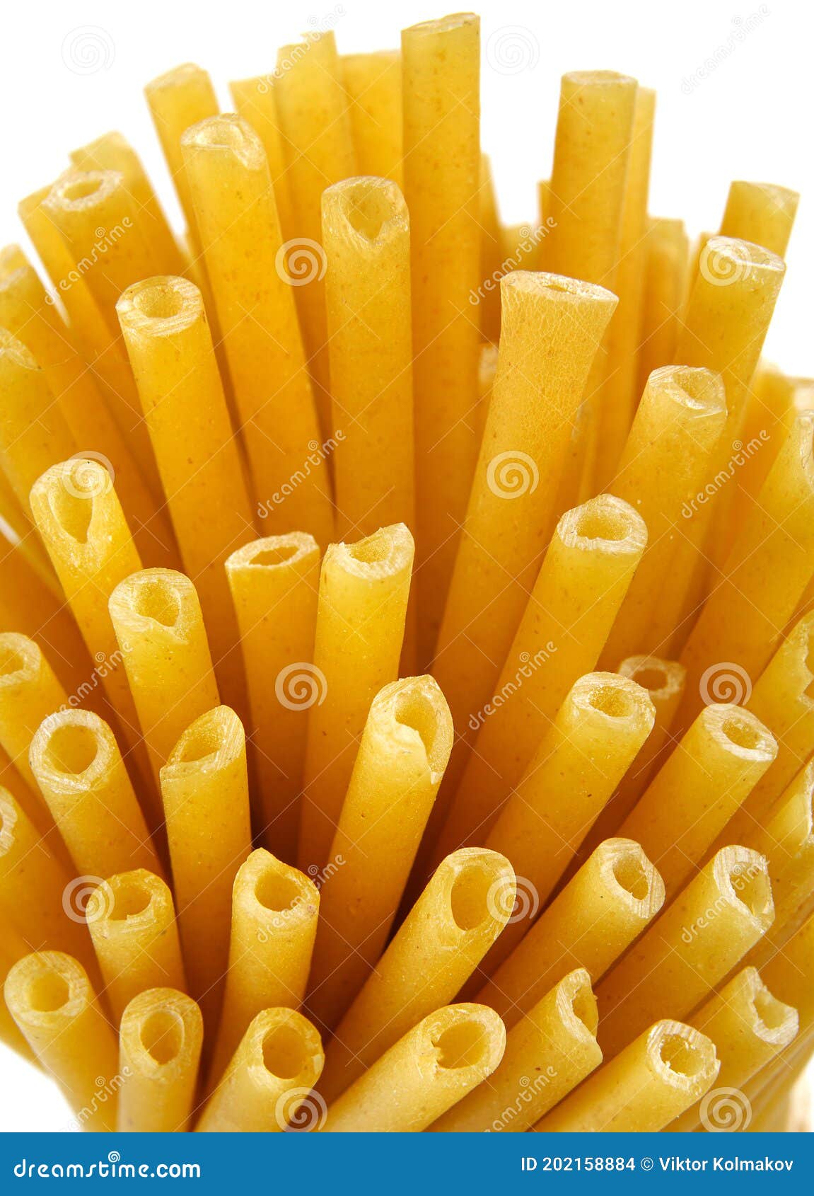 Pasta in the Form of Tubes Form an Interesting Pattern Stock Photo