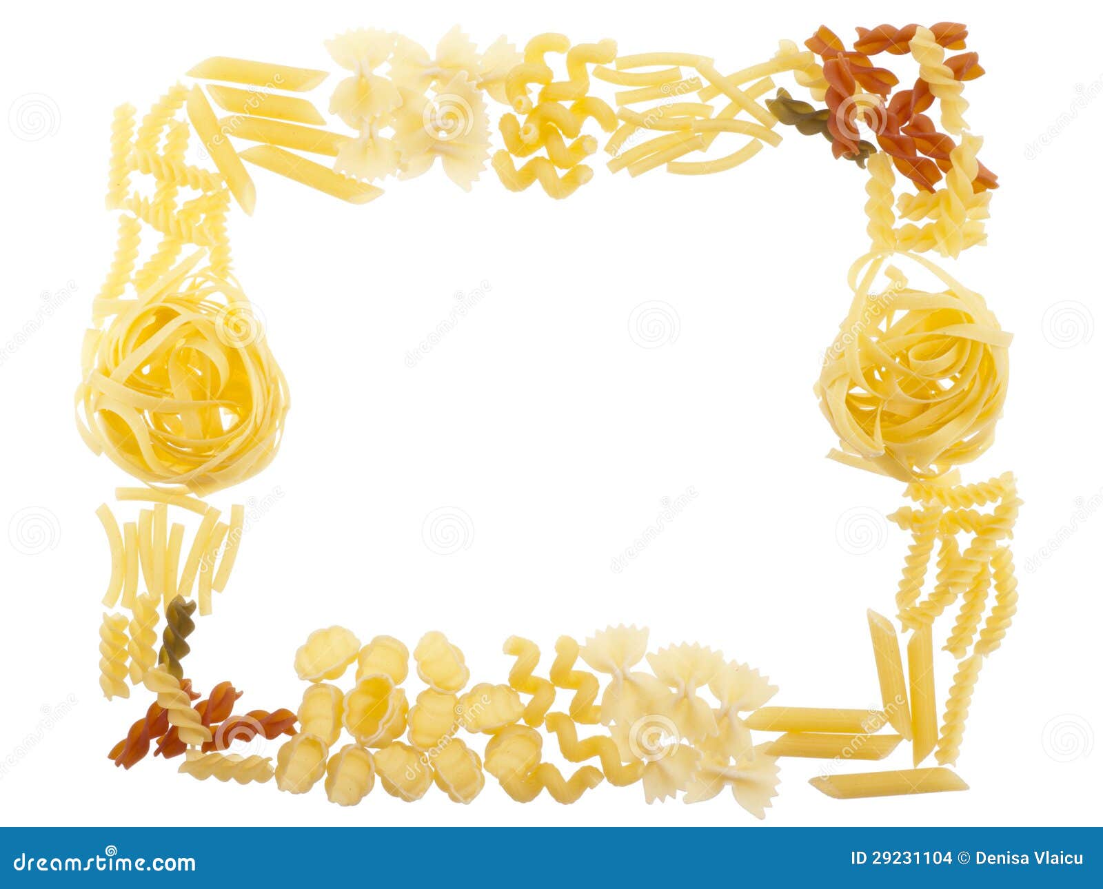 Pasta frame stock photo. Image of shapes, spiral, color 29231104