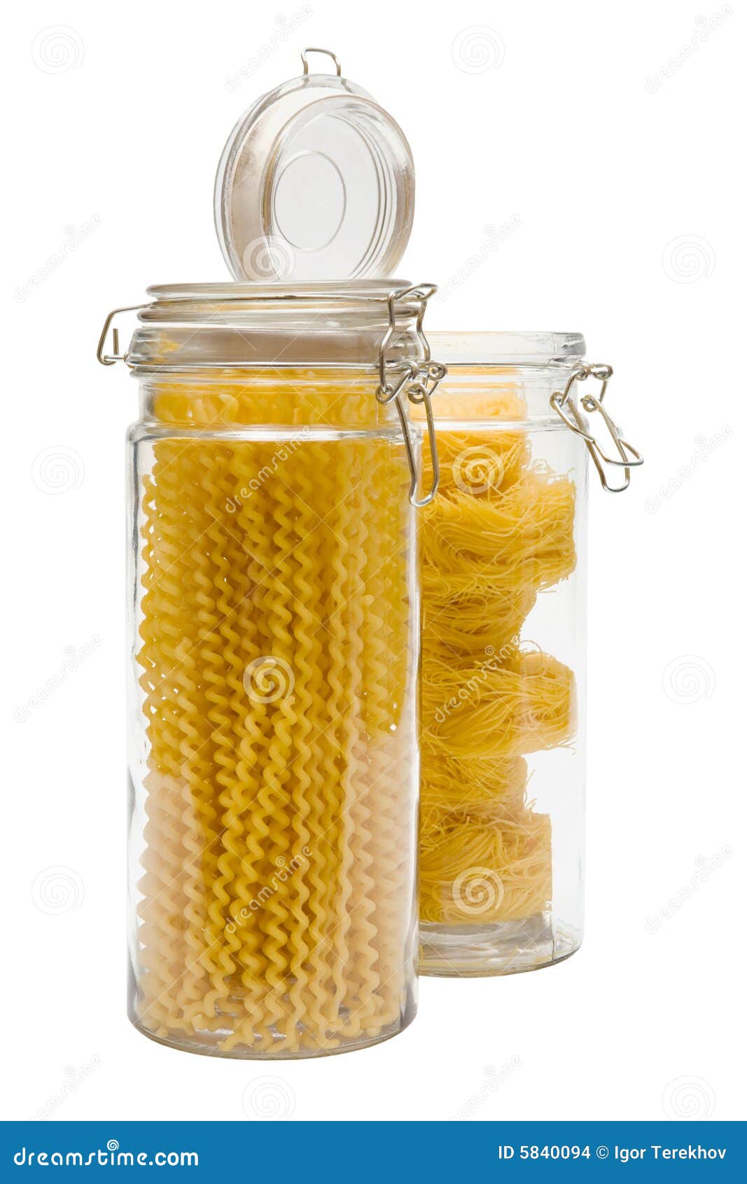 Pasta in glass can stock photo. Image of close, glass 5840094