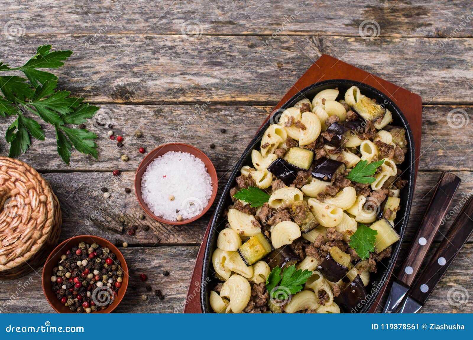 Pasta with minced meat stock image. Image of healthy - 119878561