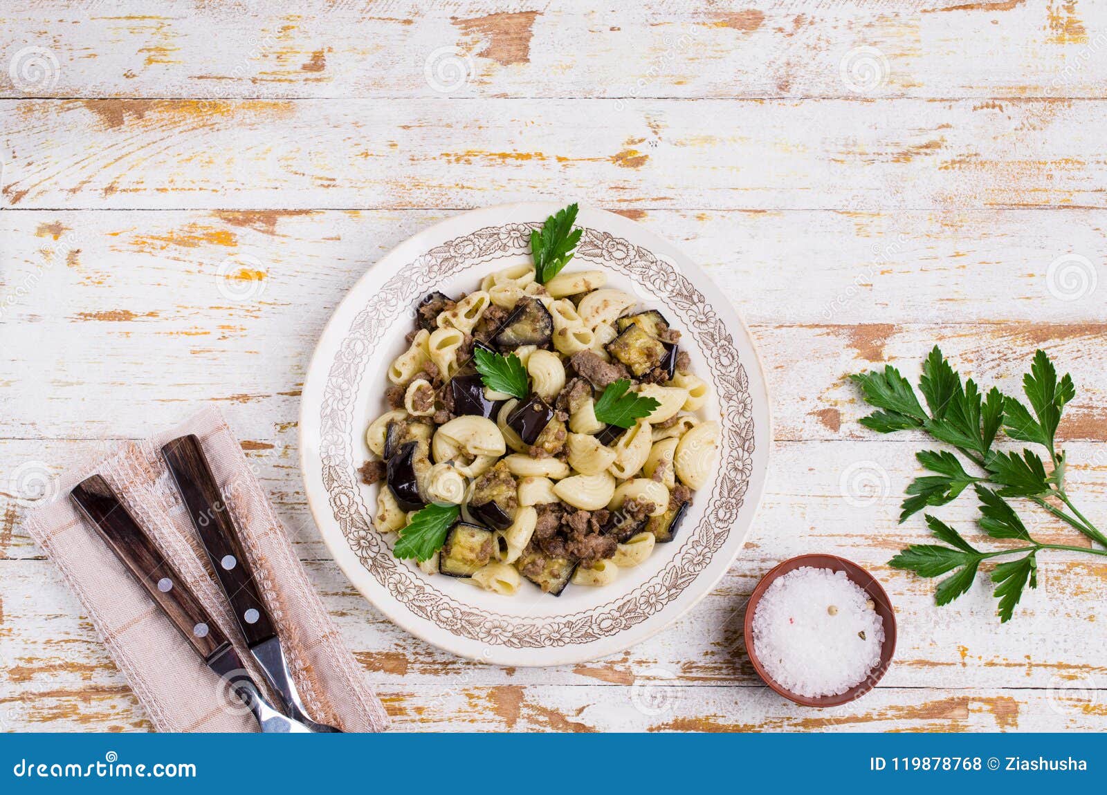 Pasta with minced meat stock photo. Image of mince, homemade - 119878768