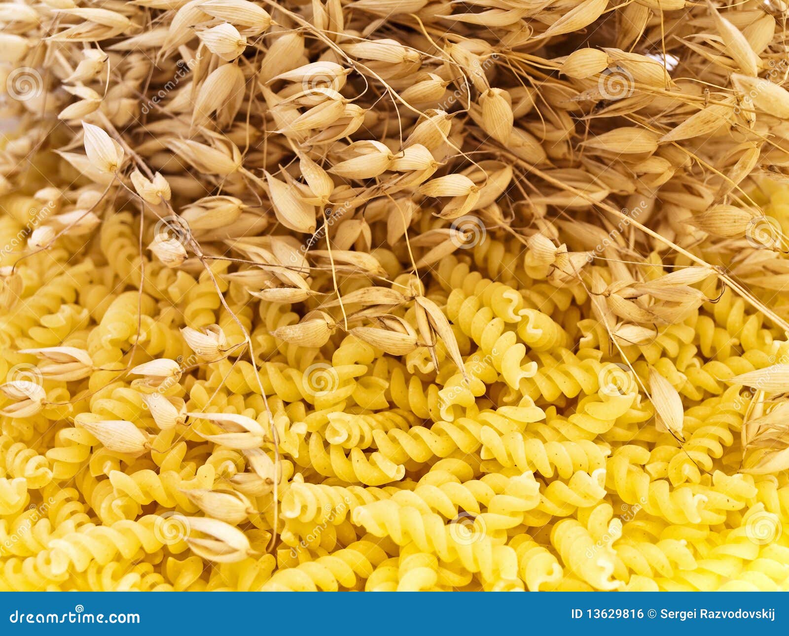 Pasta and oats stock photo. Image of food, yellow, pasta 13629816