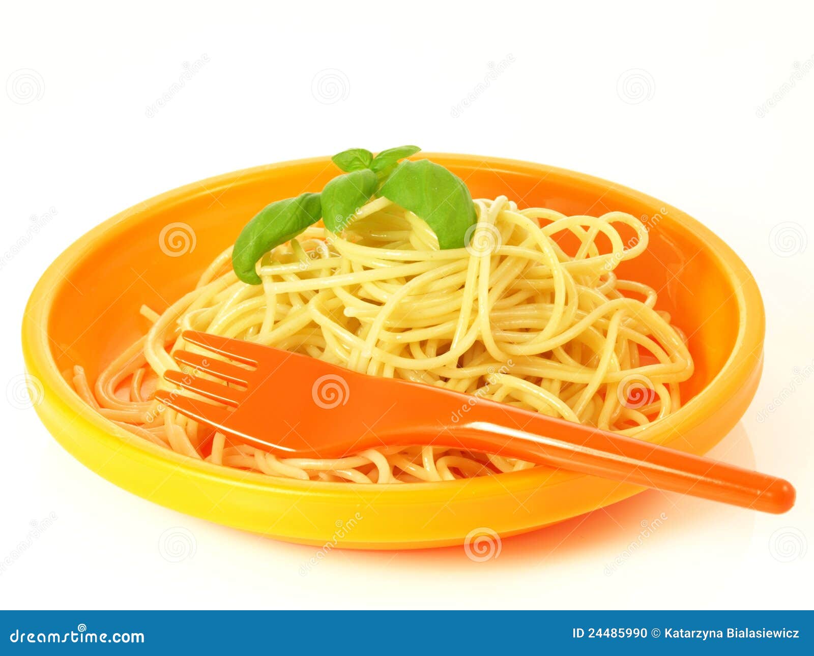 Pasta in Orange Bowl, Isolated Stock Photo Image of isolated, diet