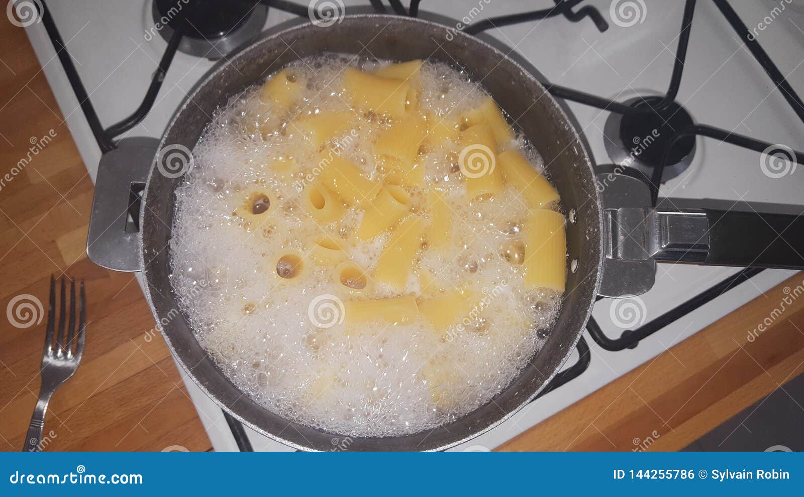 Pasta in the Pan of Hot Water Cook Stock Photo Image of boil, closeup