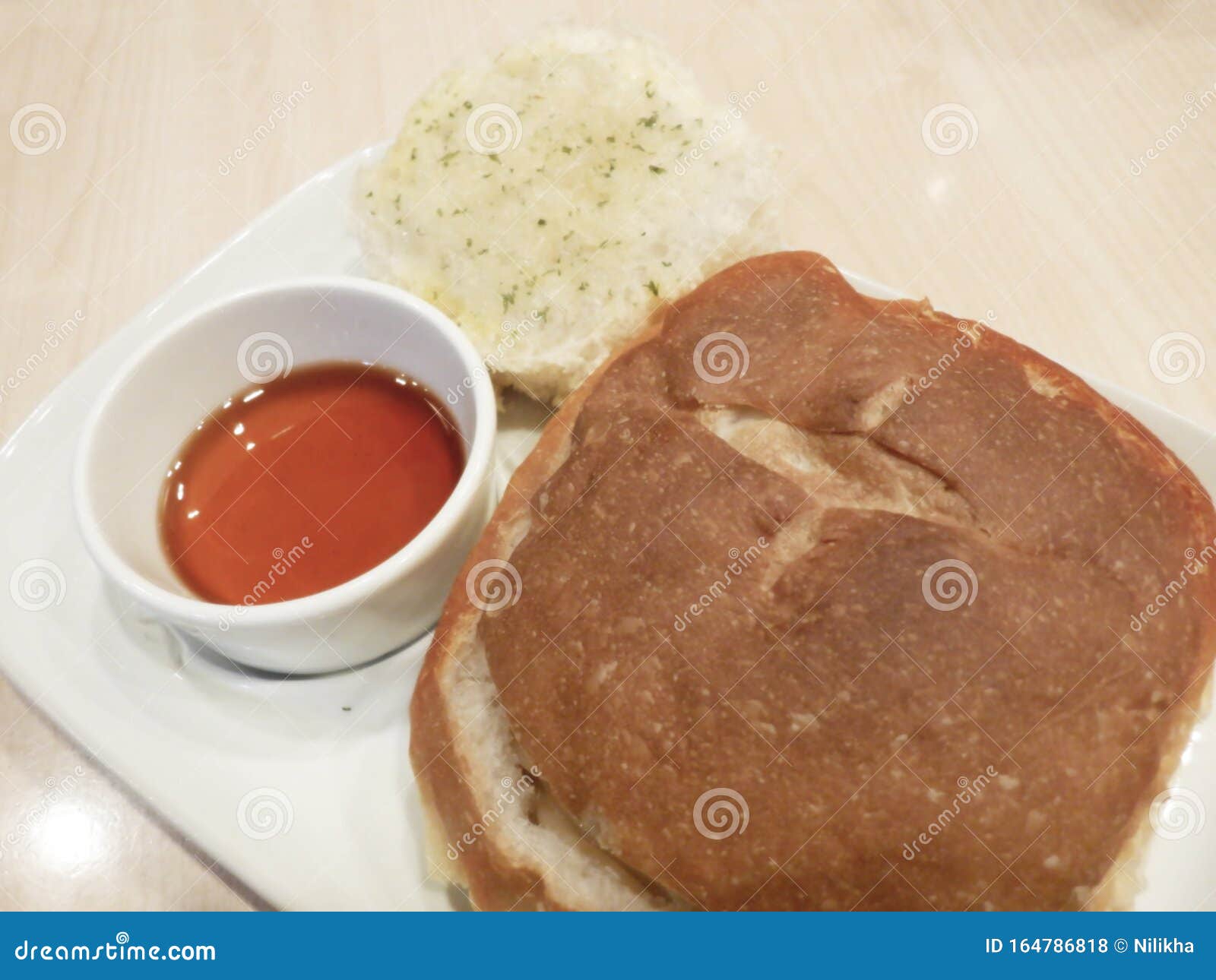 Pasta Pane stock photo. Image of garlic, meal, cream 164786818