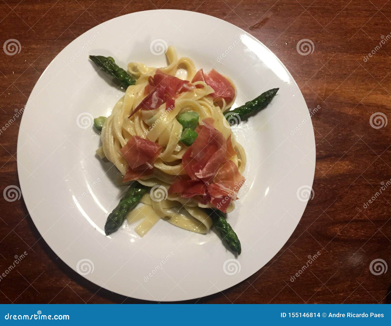 Pasta with Parma Ham stock photo. Image of italia, pasta 155146814