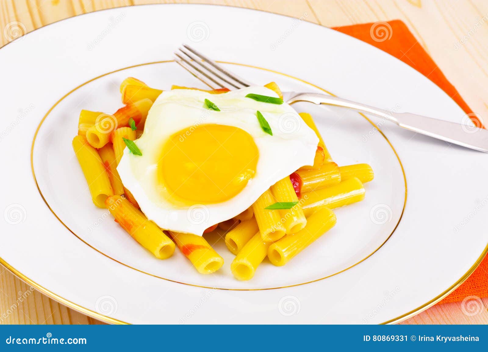 Pasta Penne with Egg stock image. Image of food, life 80869331