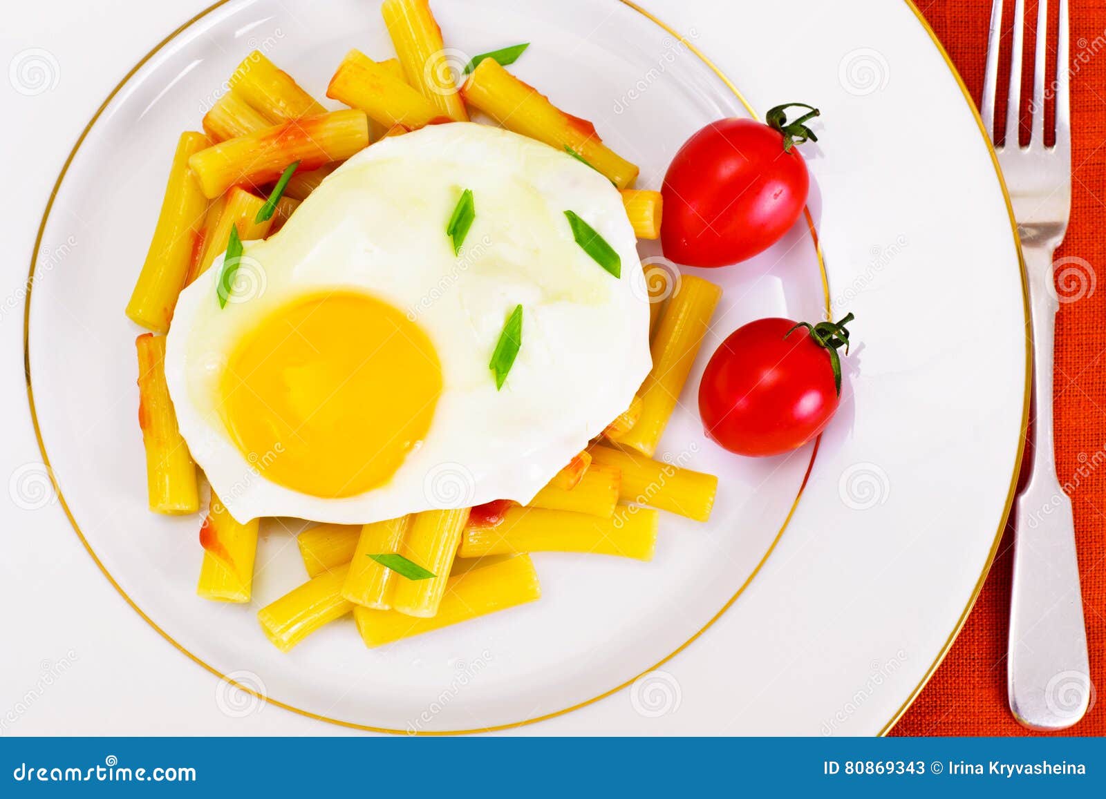 Pasta Penne with Egg stock image. Image of macaroni, eating 80869343
