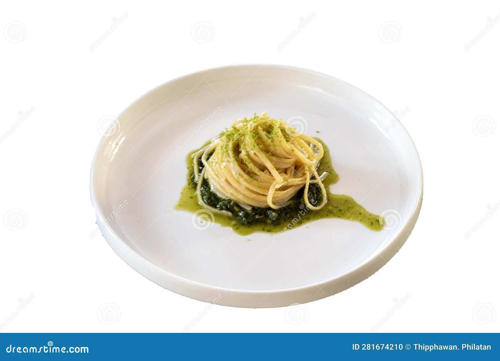 pasta and pesto sauce with herbs cuisine italiane