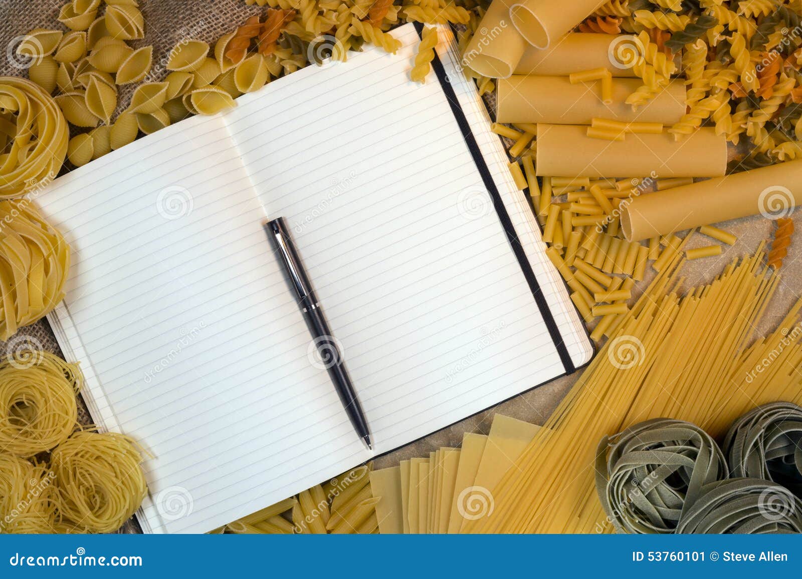 Pasta Recipe Book Space for Text Stock Image Image of book