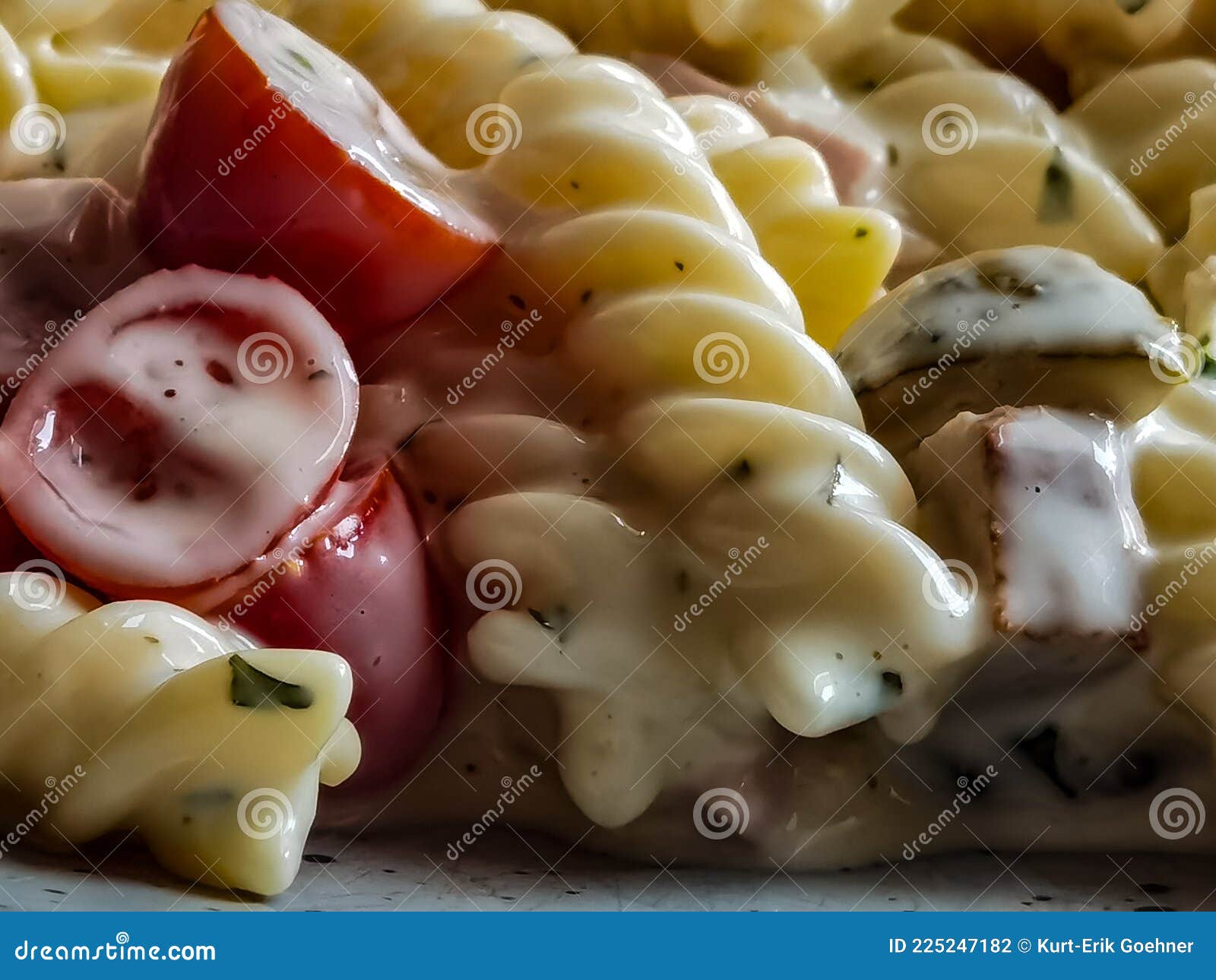 Pasta Salad with Creamy Sauce Stock Photo Image of dessert