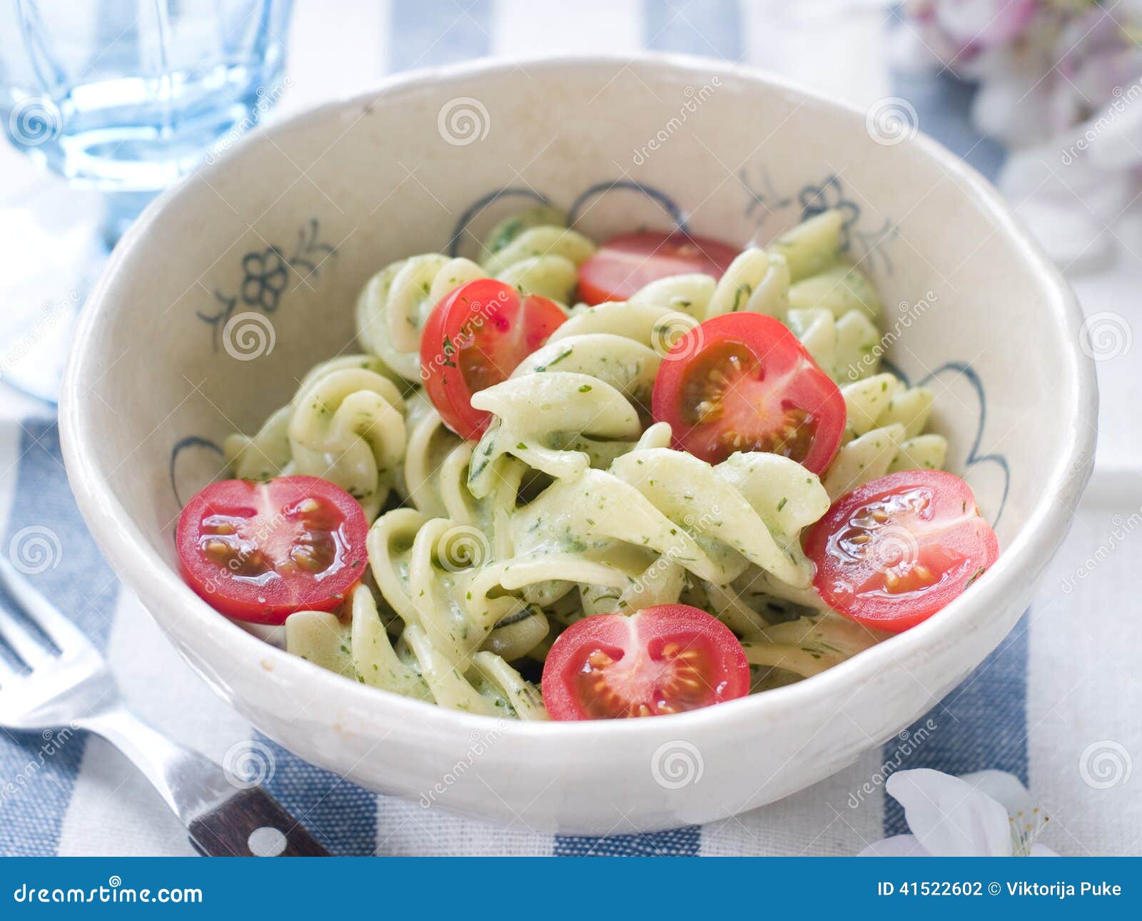 Pasta salad stock photo. Image of napkin, appetizer, pesto - 41522602