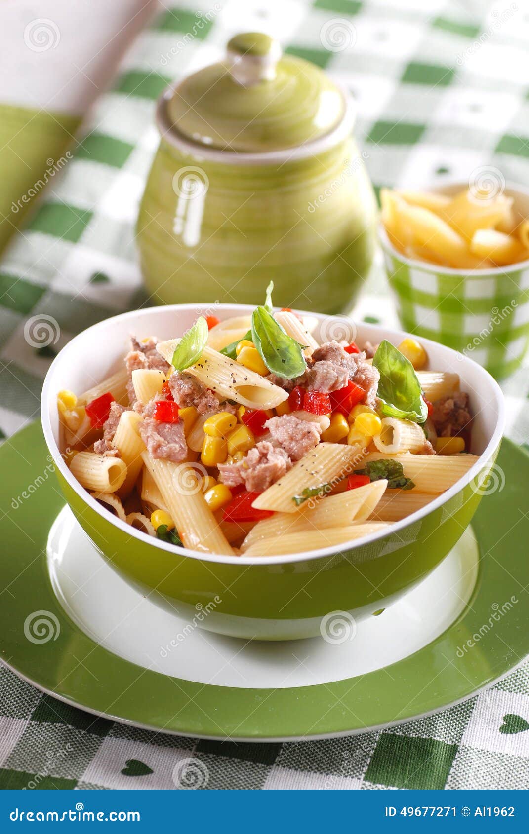 Pasta Salad with Tuna and Corn Stock Image Image of ingredient