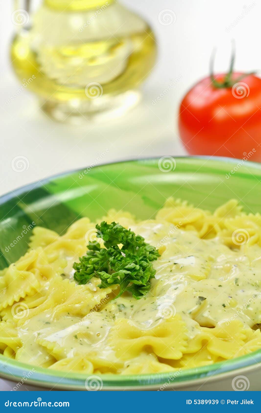 Pasta and sauce with herbs stock image. Image of fresh 5389939