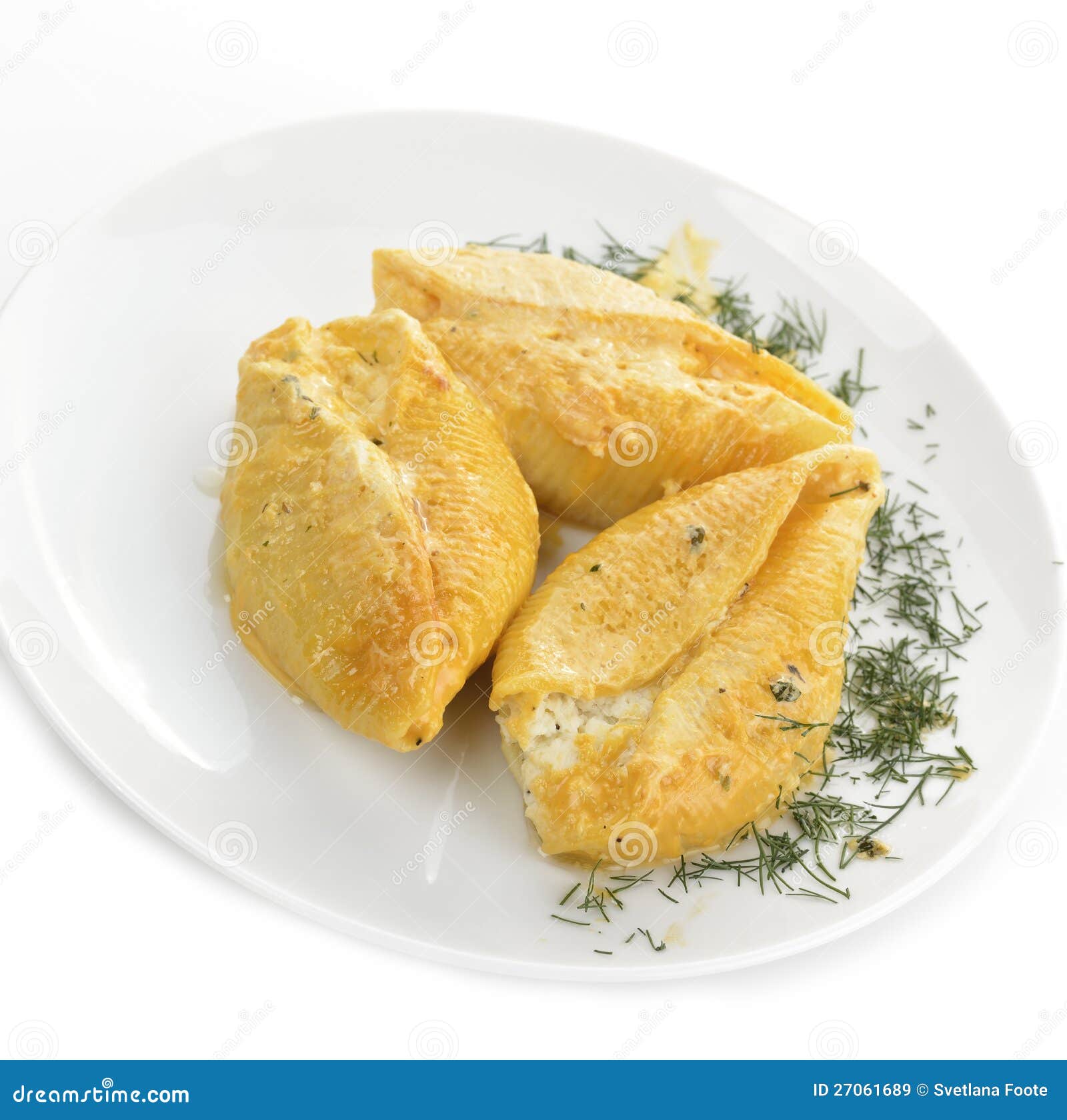 Pasta Shells Filled with Cheese Stock Image Image of meal, filled